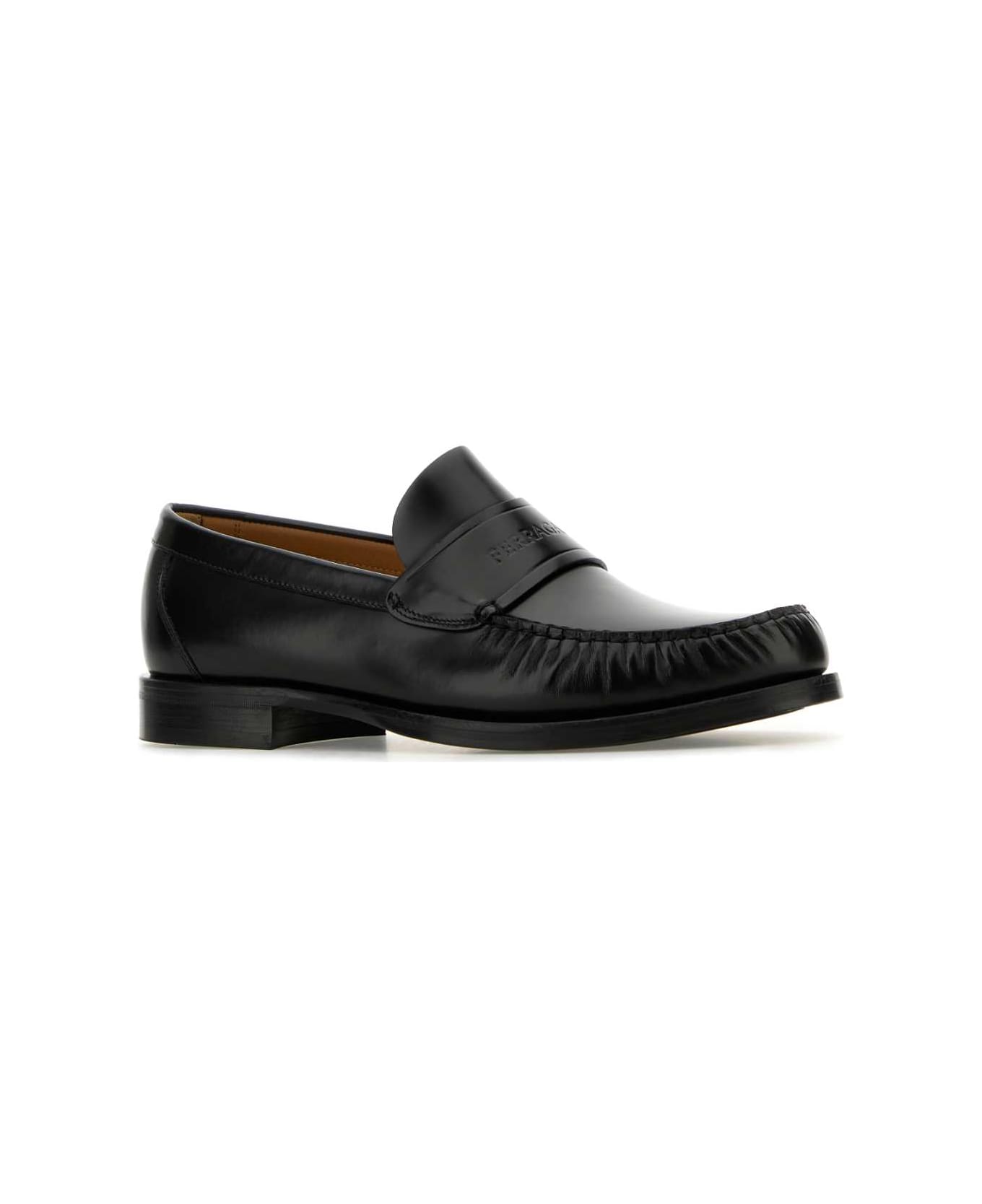 Ferragamo Black Leather Fillmore Loafers - NERNEWBISCNEWBISC