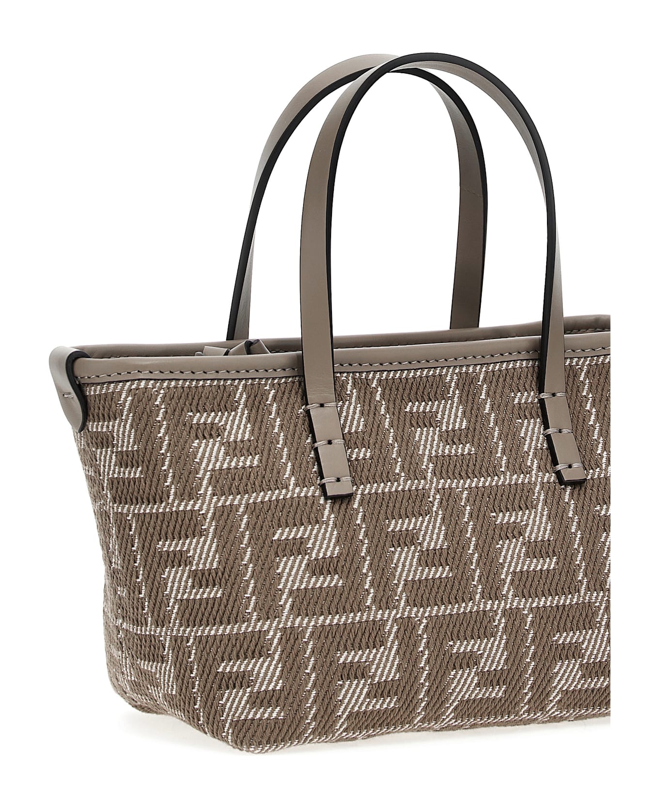 Fendi 'roll Mini' Shopping Bag - Beige