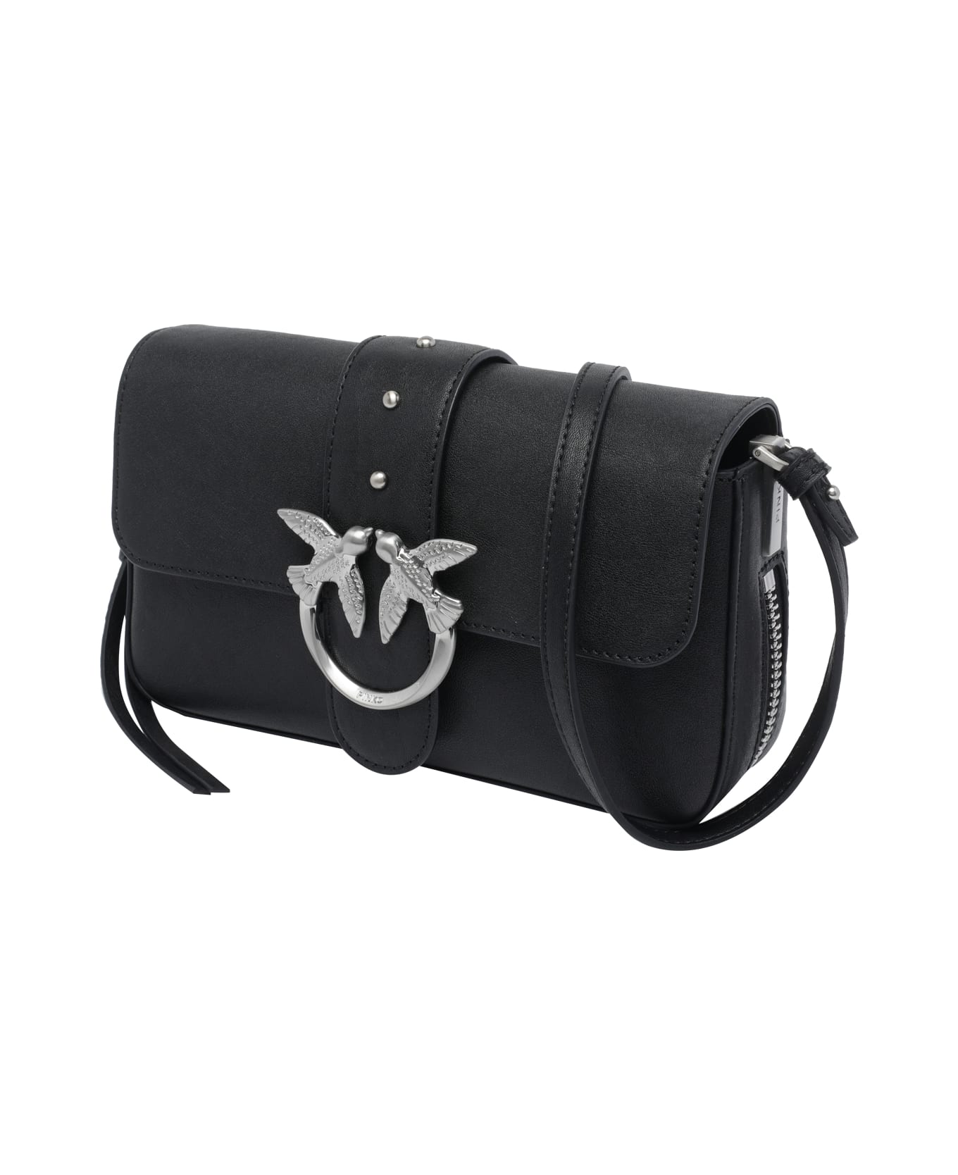 Pinko Mini Love One Slouchy Crossbody Bag - Black