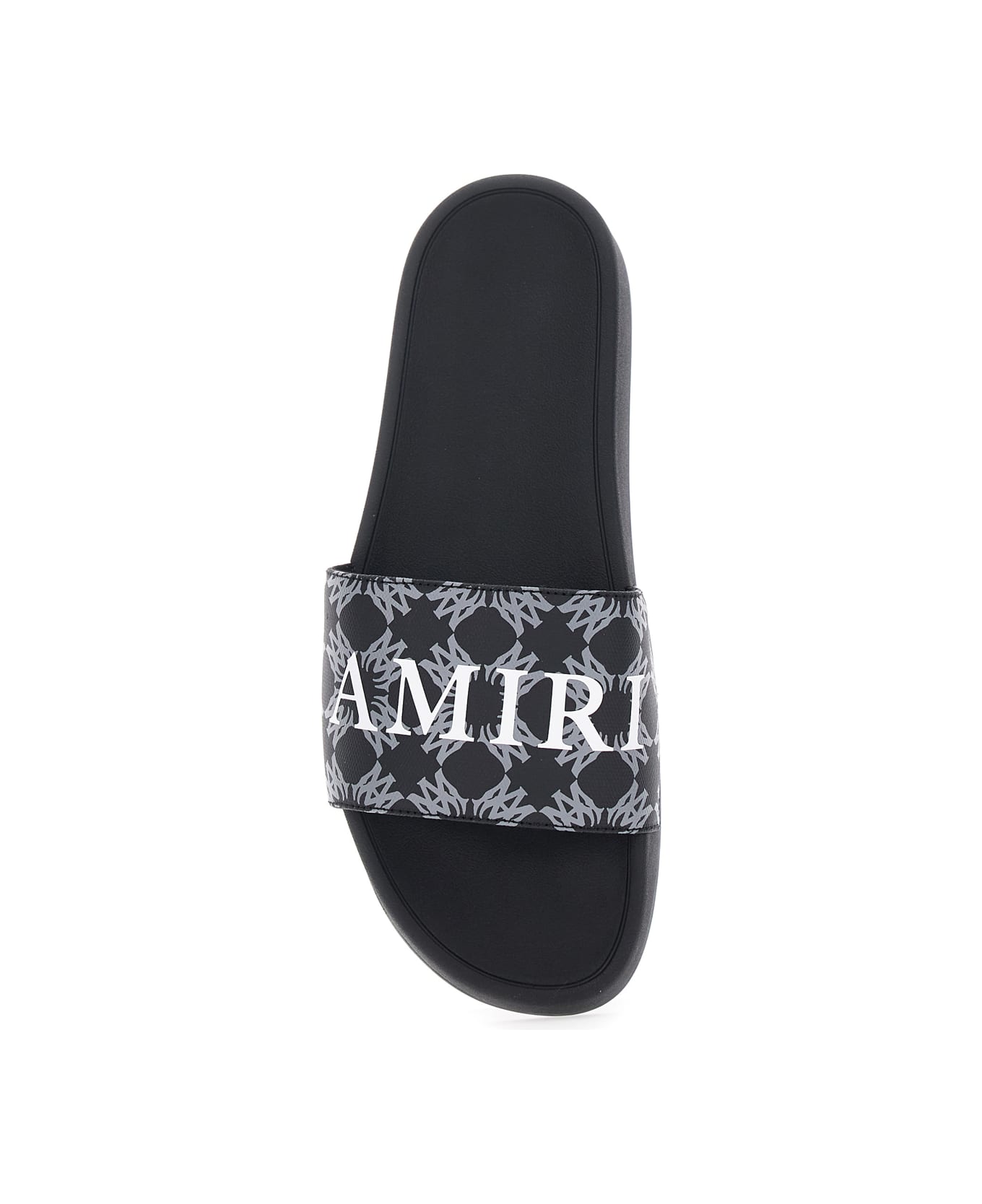 AMIRI Black Sandals With Logo Lettering On The Front In Rubber Man - Black