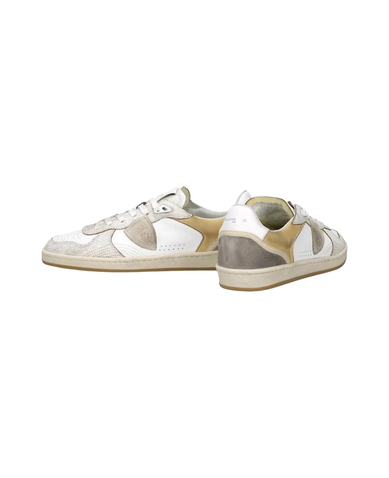Philippe Model Veau Crackle Blanc Sable - Blanc Sable