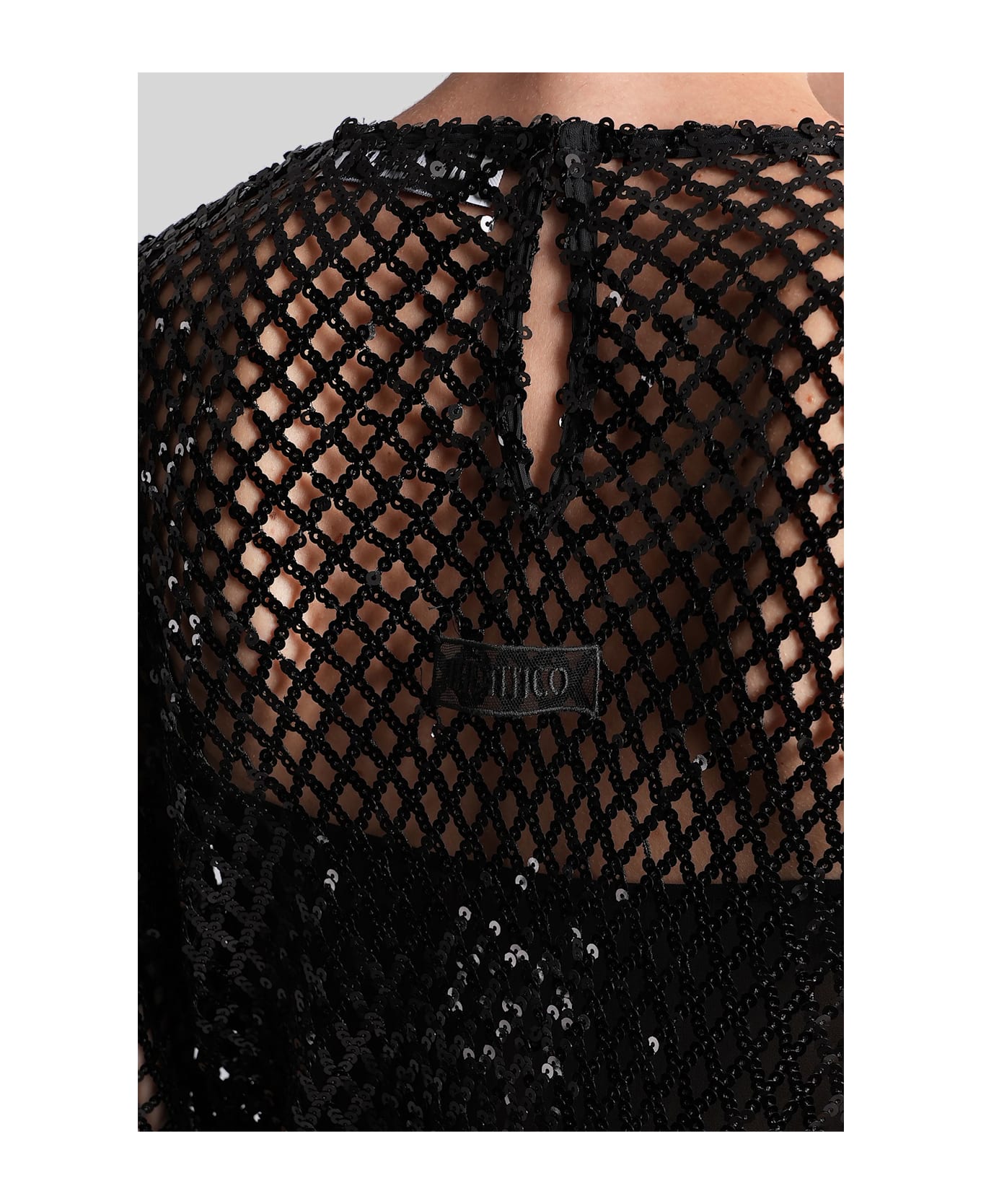 The Attico Mini Dress In Black Polyester - black