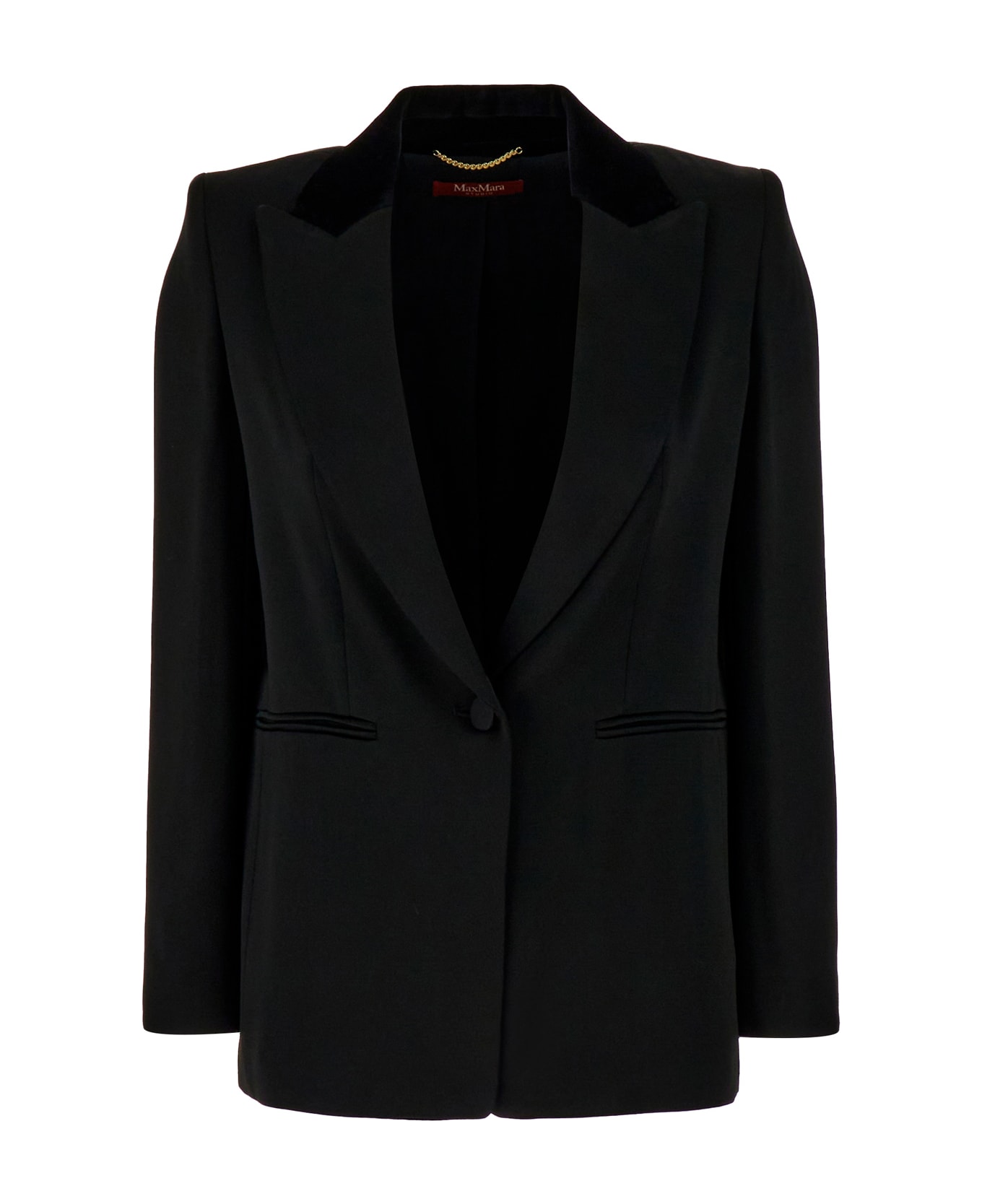 Max Mara Black Acetate Blend Blazer - 015