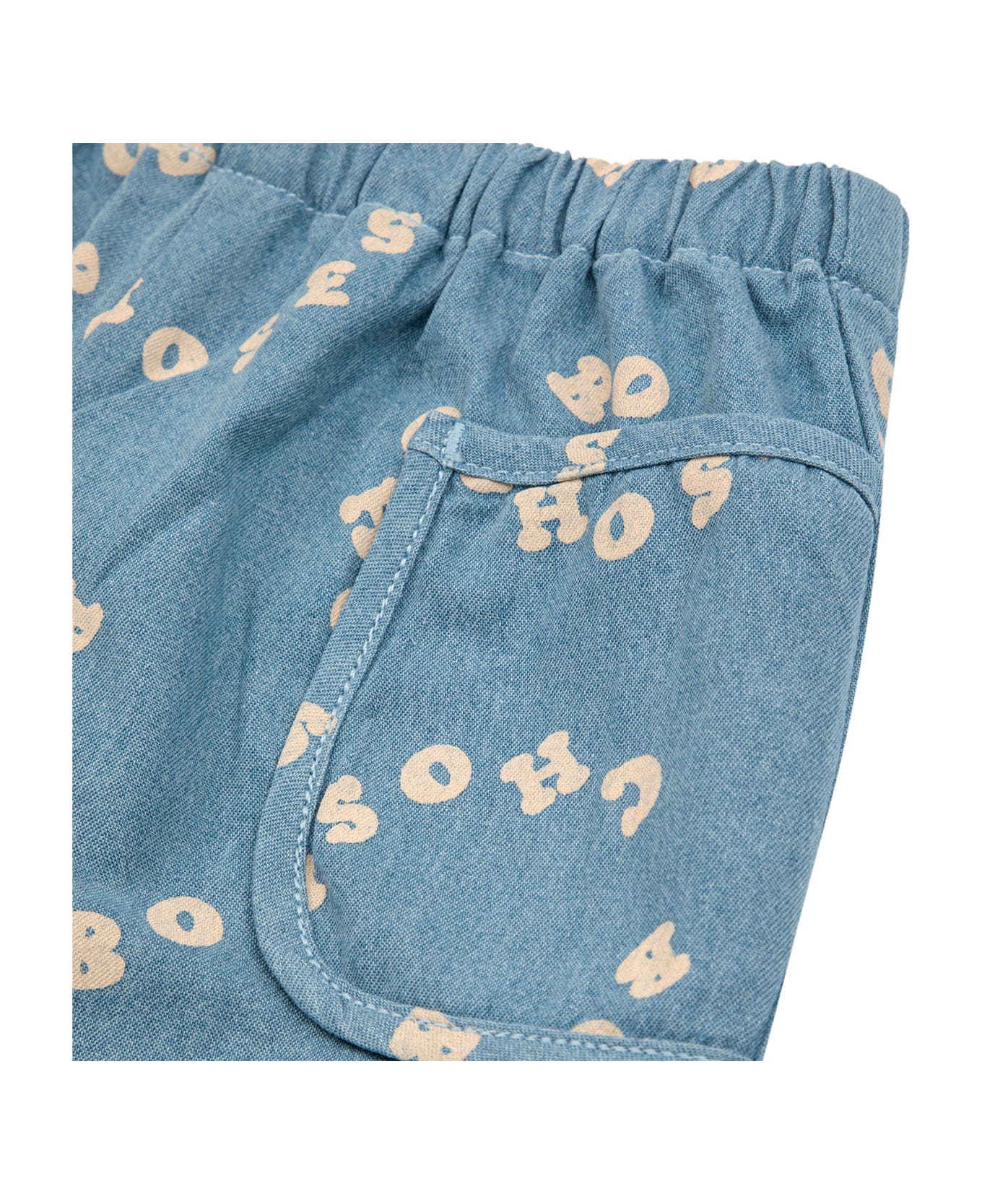 Bobo Choses Denim Jeans For Babies With All-over Circle Logo - Denim