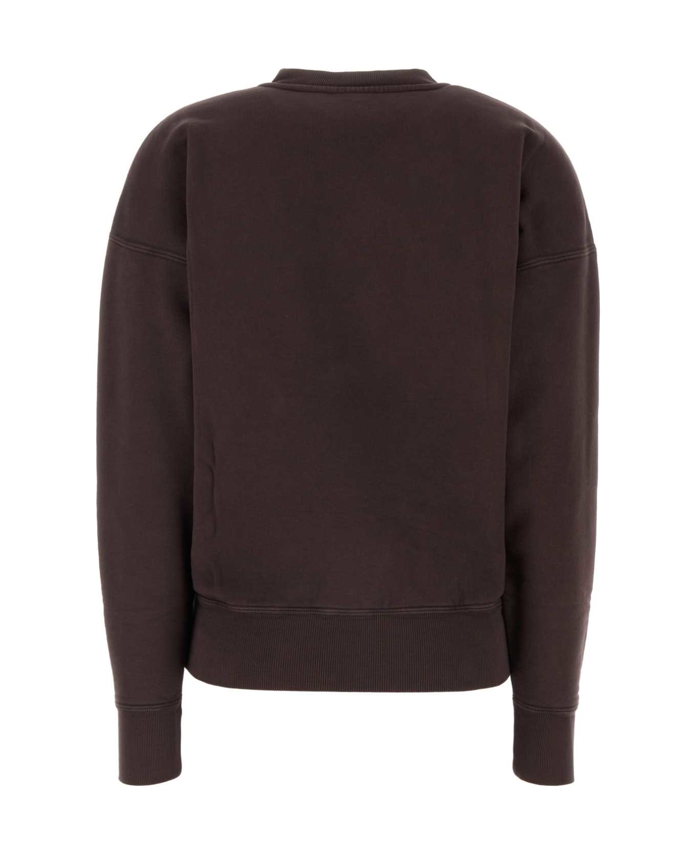 Saint Laurent Chocolate Cotton Oversize Sweatshirt - TAUPAGLACE