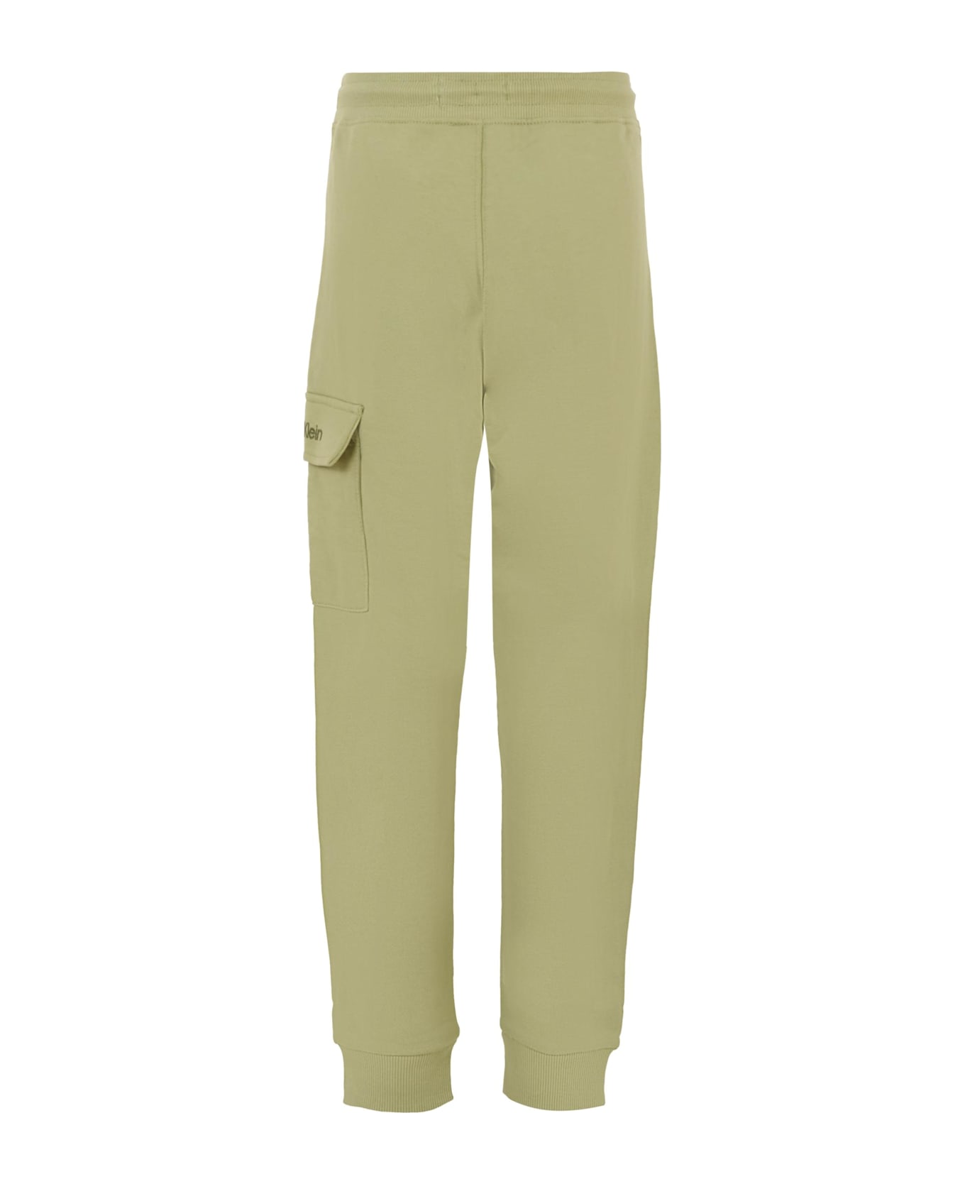 Calvin Klein Green Trousers For Kids With Logo - Green