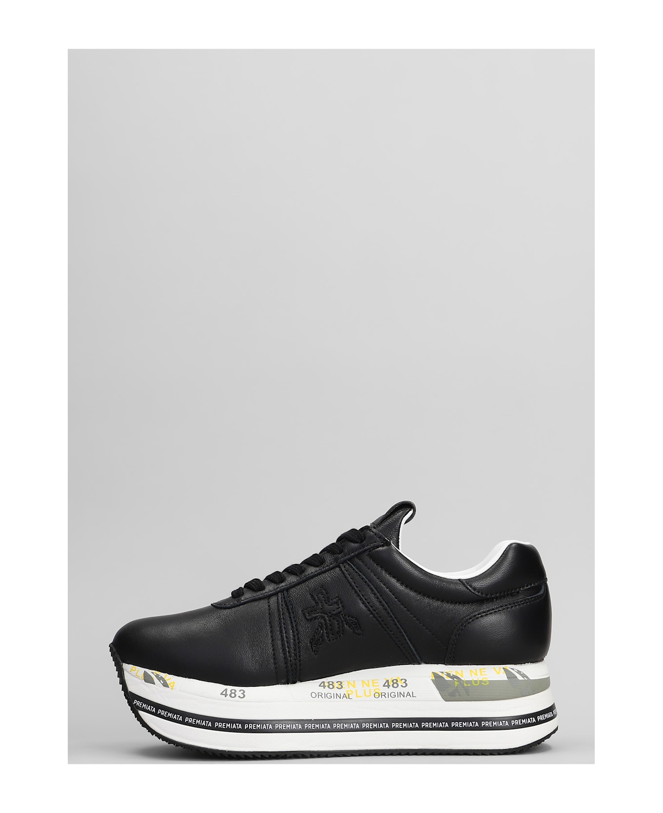 Premiata Beth Sneakers In Black Leather - black