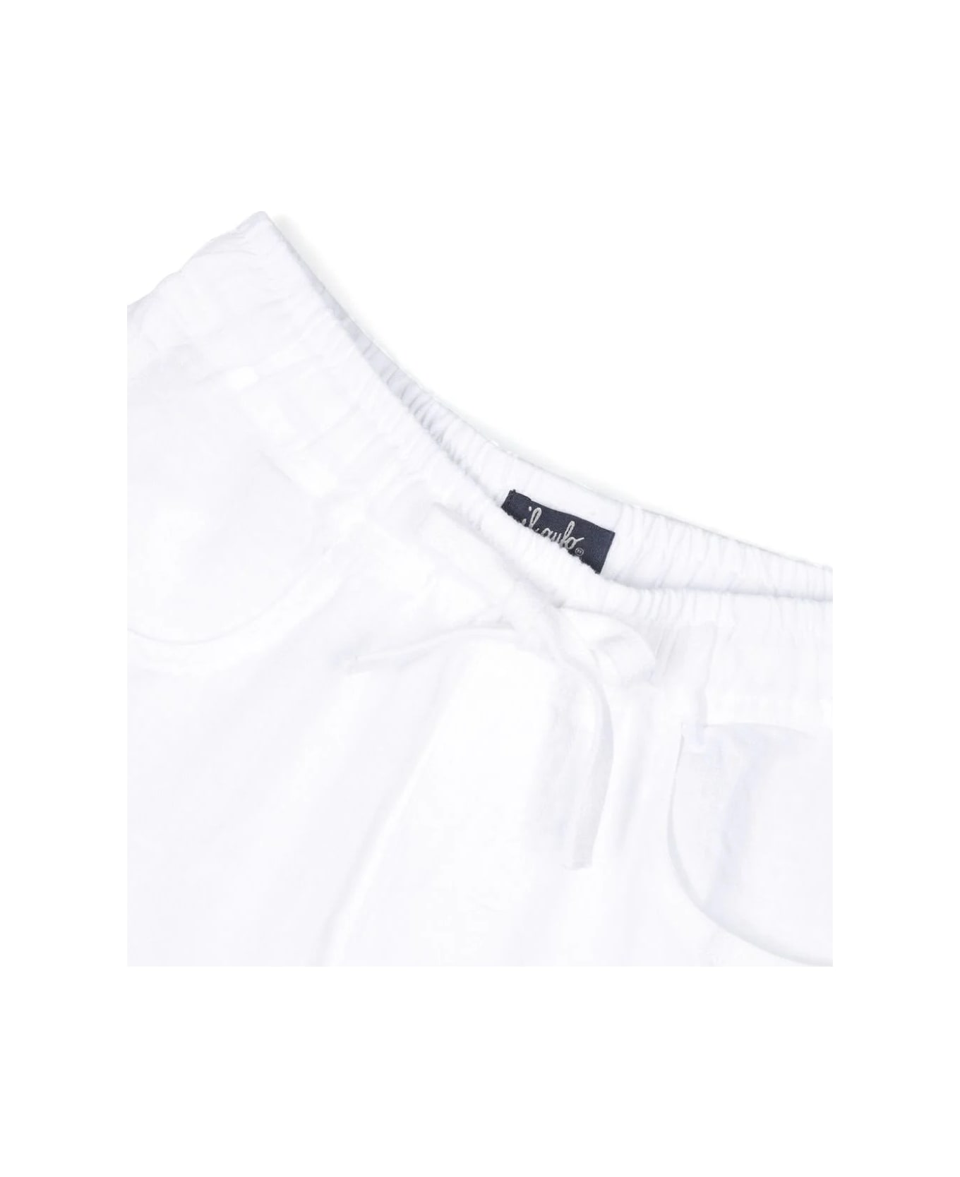 Il Gufo White Linen Trousers With Drawstring - White