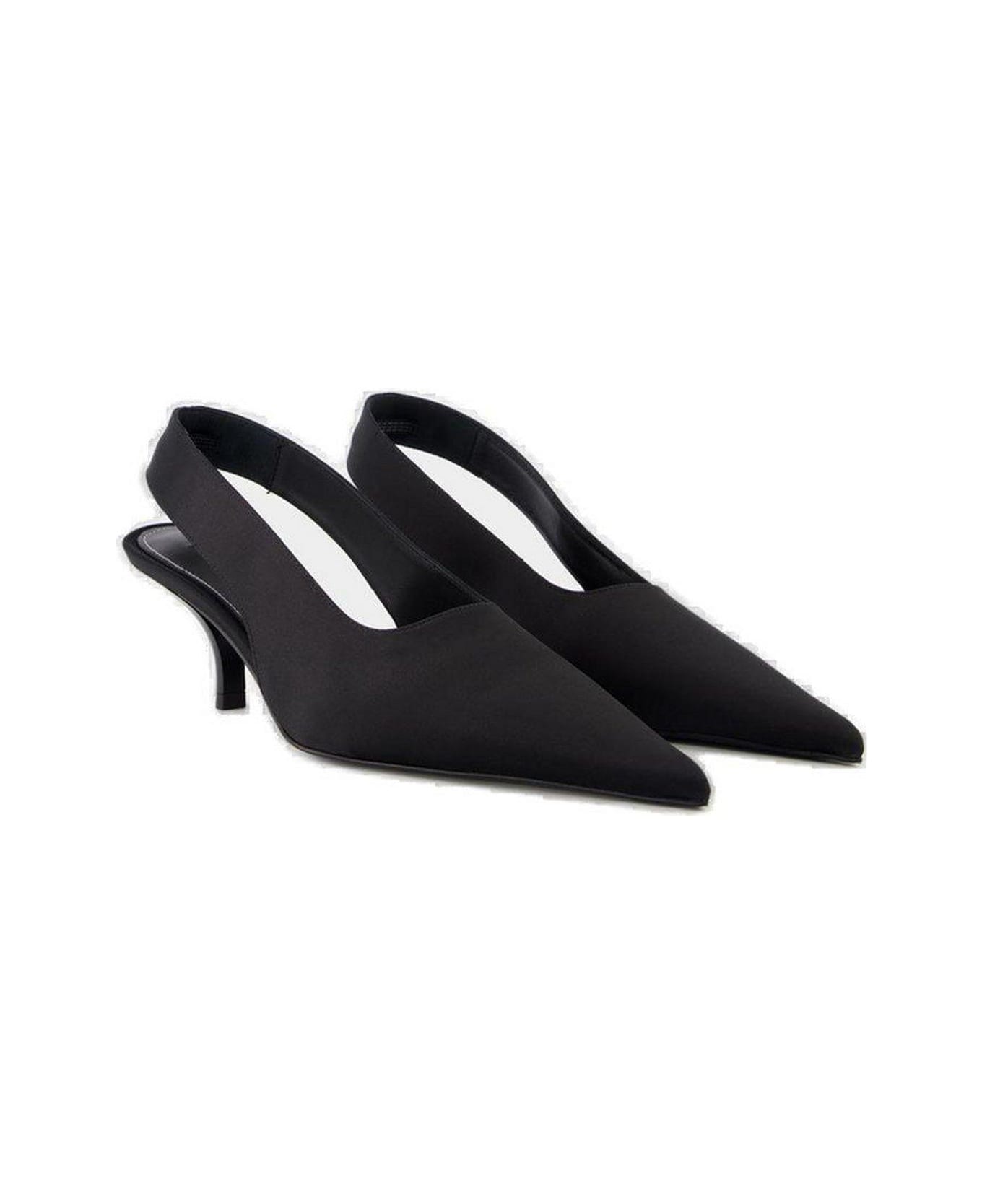 Totême Classic Satin Slingbacks - Black