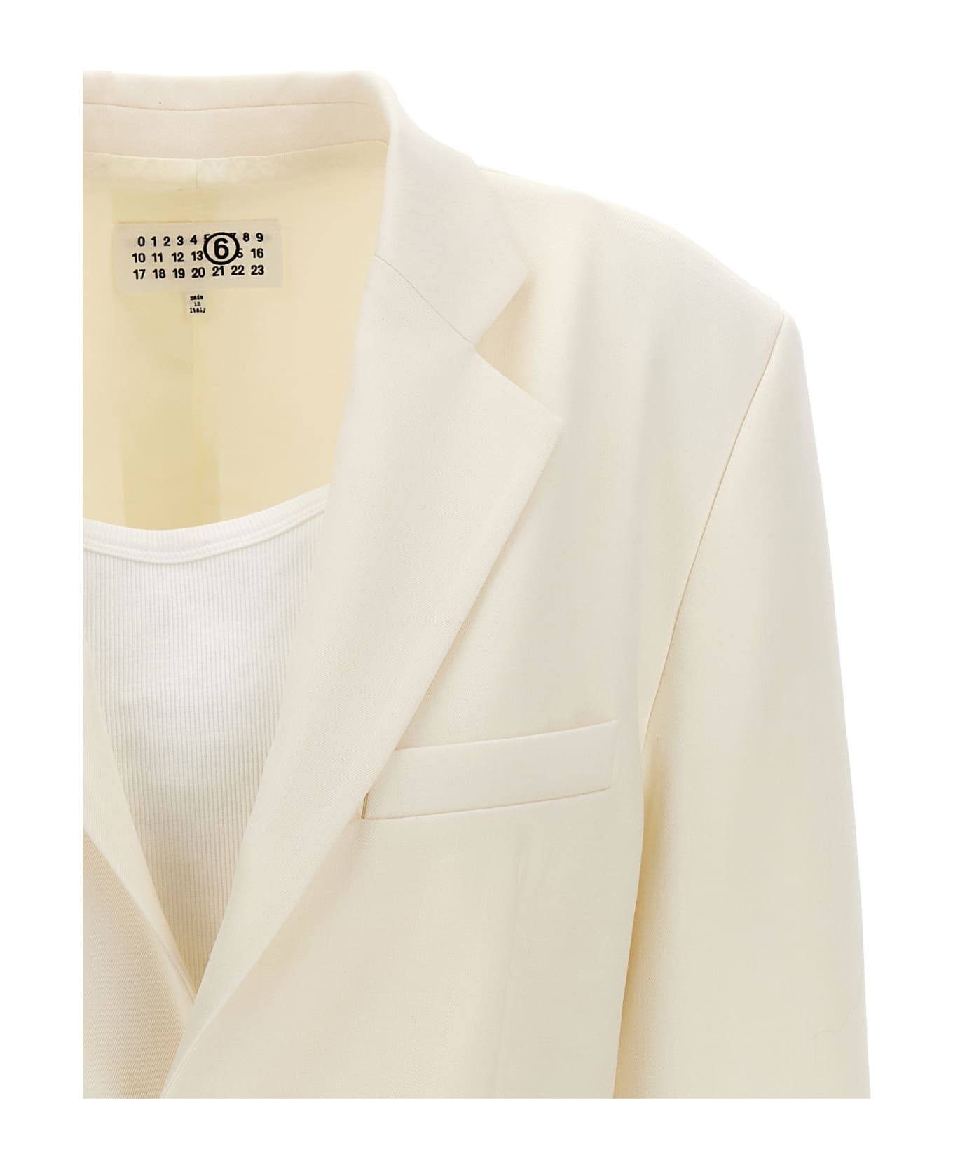 MM6 Maison Margiela Single-breasted Blazer With Top Insert - White