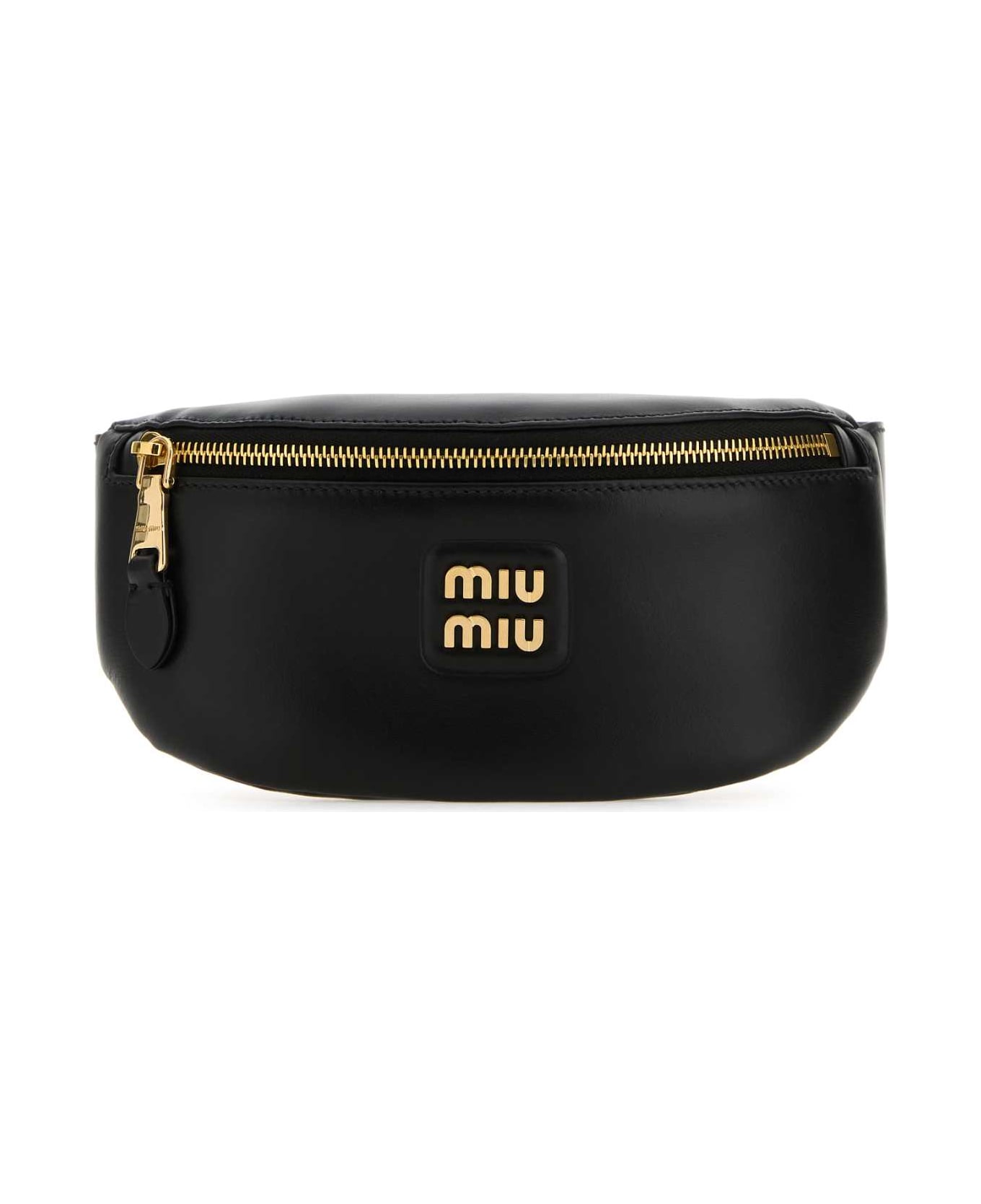 Miu Miu Black Leather Belt Bag - NERO