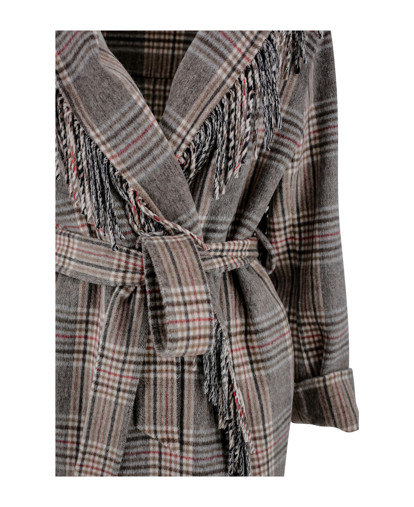 Parosh Checked Coat - Brown