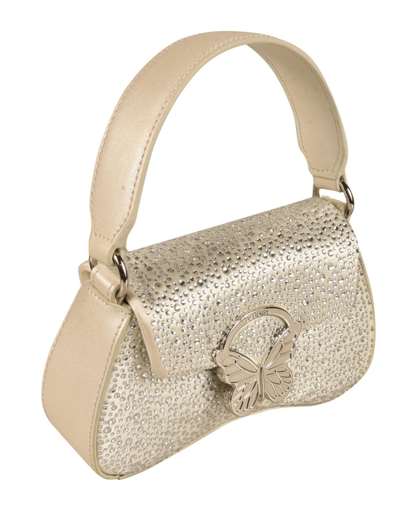 Blugirl Crystal Embellished Butterfly Flap Shoulder Bag - White