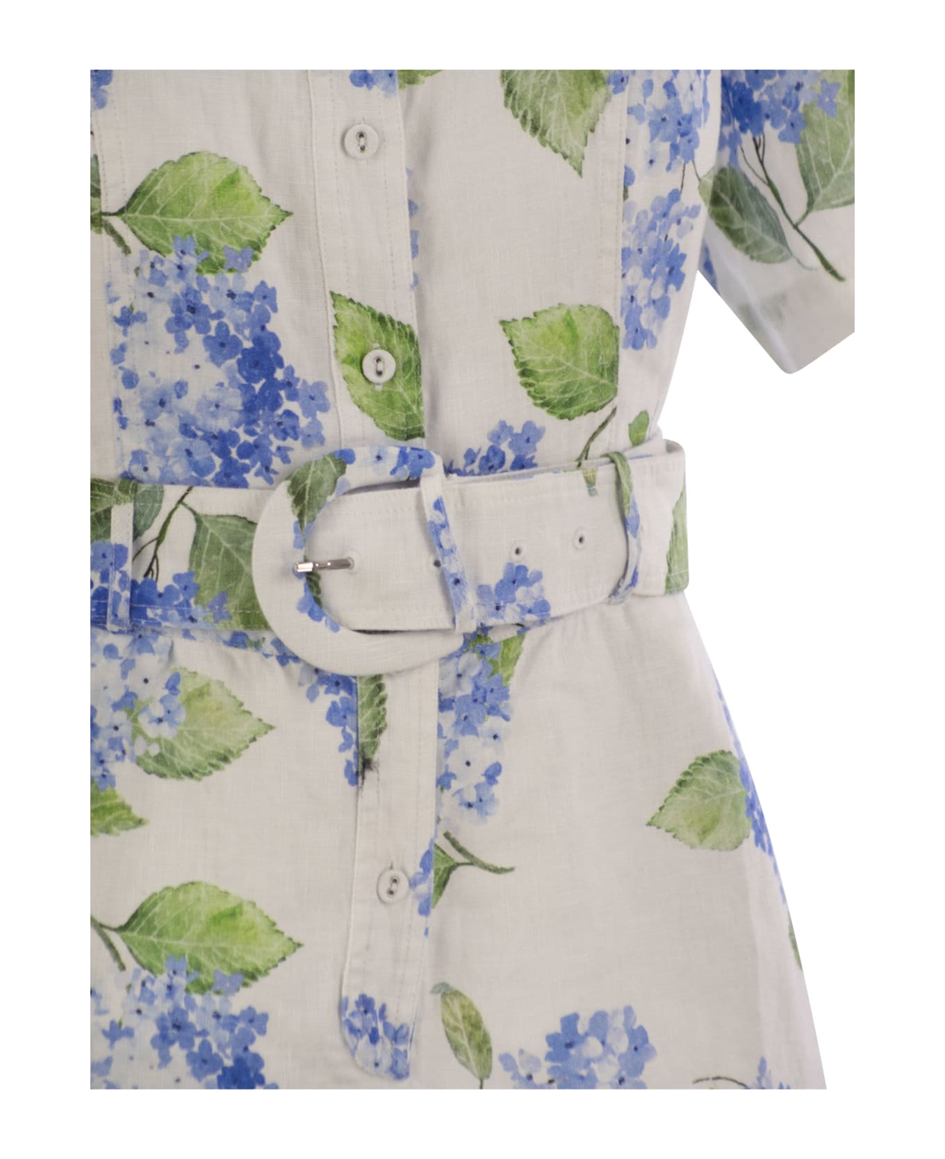 MC2 Saint Barth Carola - Linen Playsuit With Print - White
