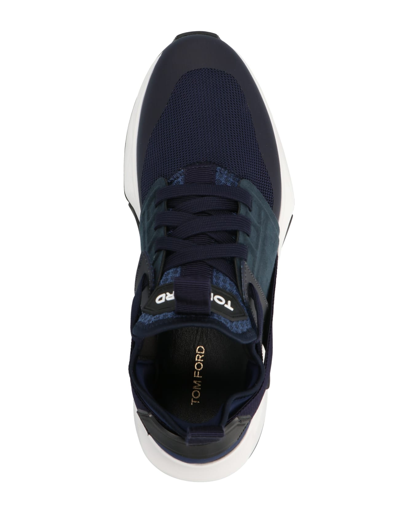 Tom Ford Multimaterial Logo Sneakers - Blue