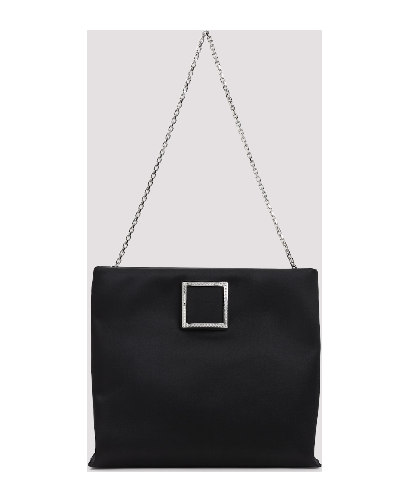 Roger Vivier Trompette Strass Soft Clutch - Nero