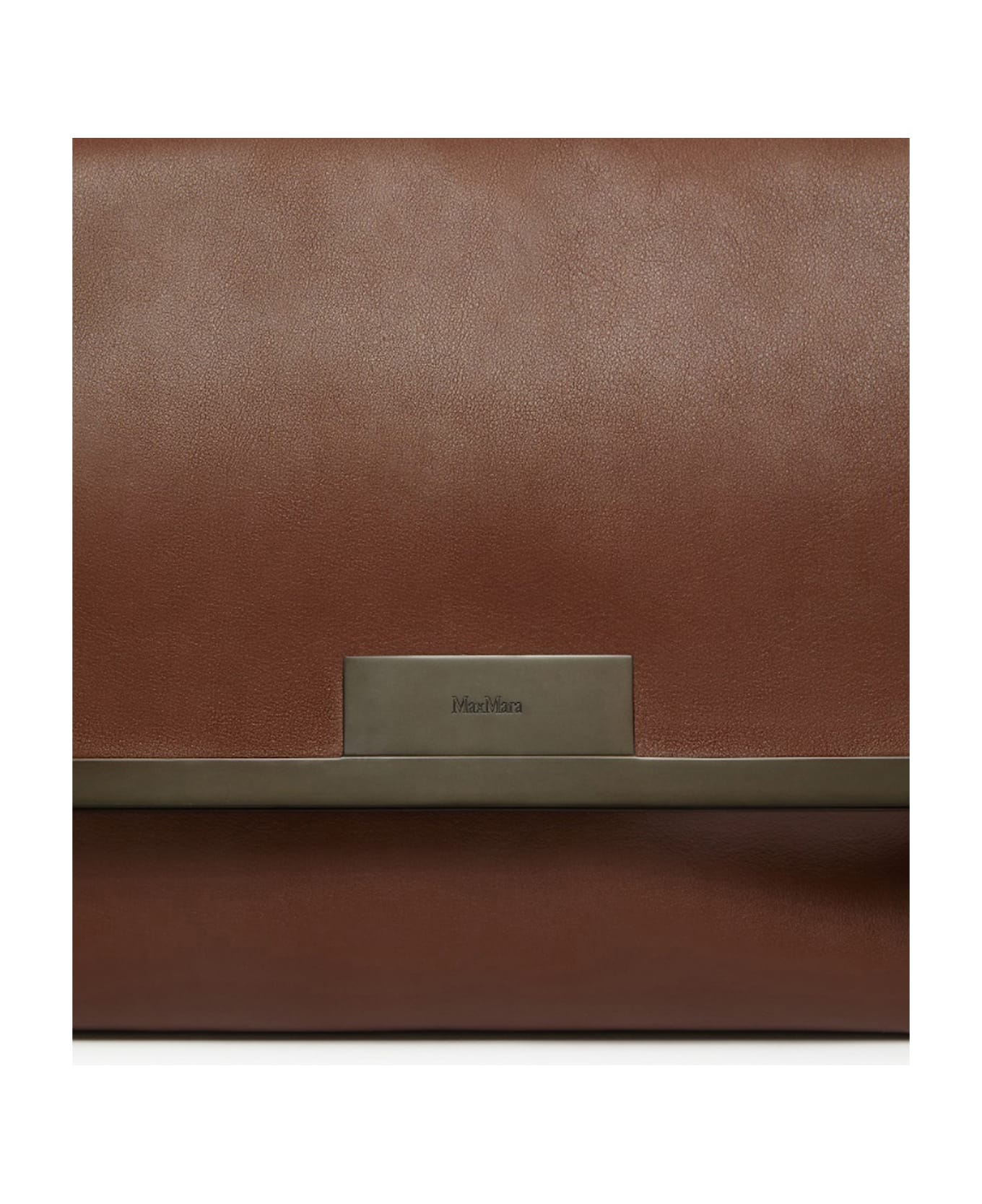Max Mara Large Clutch In Natural Leather Max Mara - Cocoa