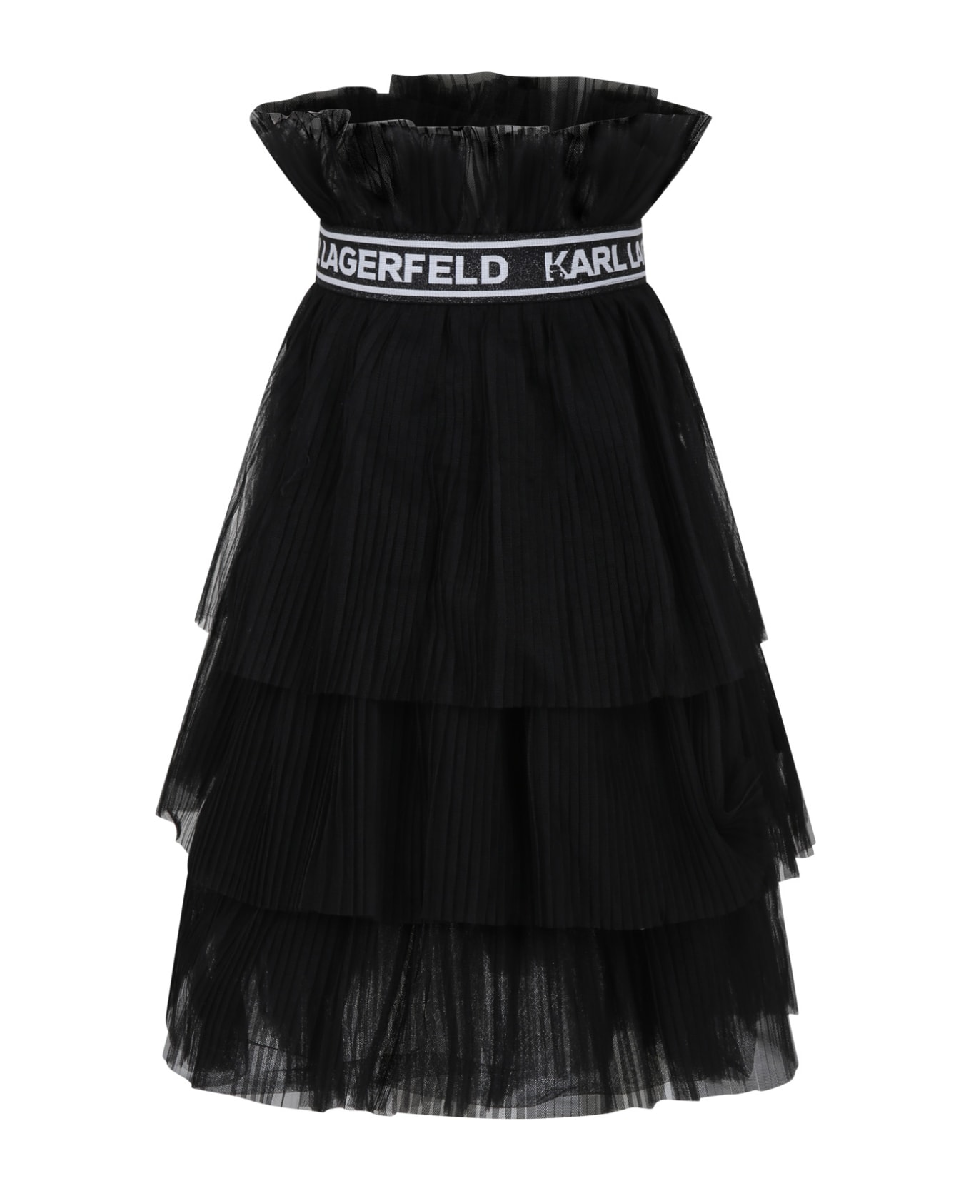 Karl Lagerfeld Kids Black Fuchsia Skirt For Girl - Black ボトムス