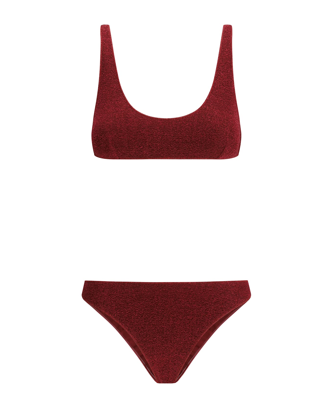 Oseree Lumiere Sporty Swimsuit - Burgundy
