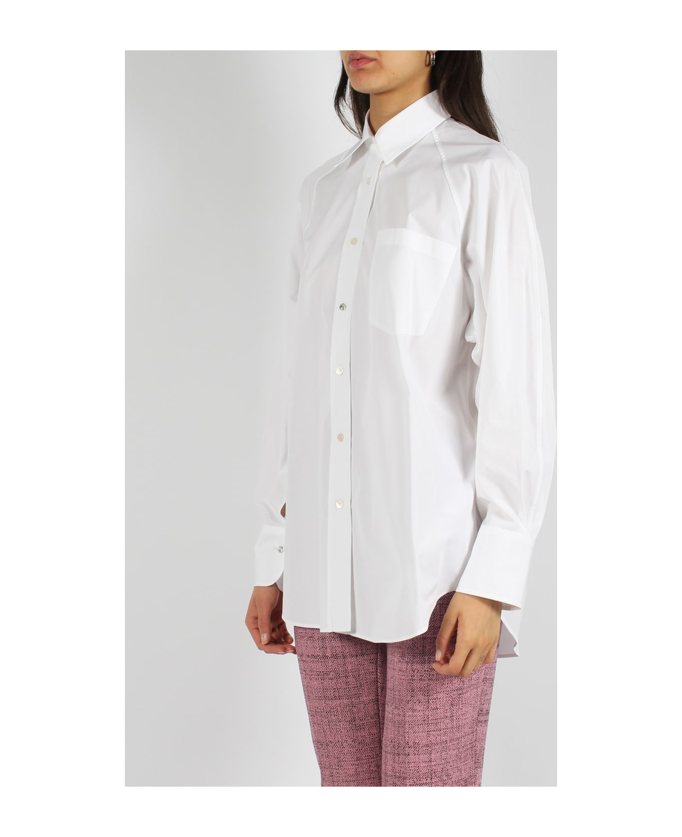 Stella McCartney Cotton Poplin Straight Shirt - White シャツ