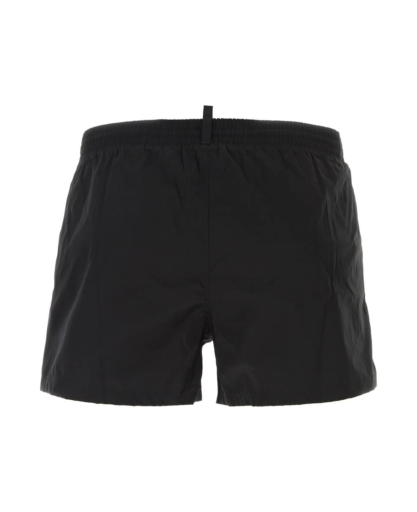 Dsquared2 Black Stretch Nylon Swimming Shorts - Black/red