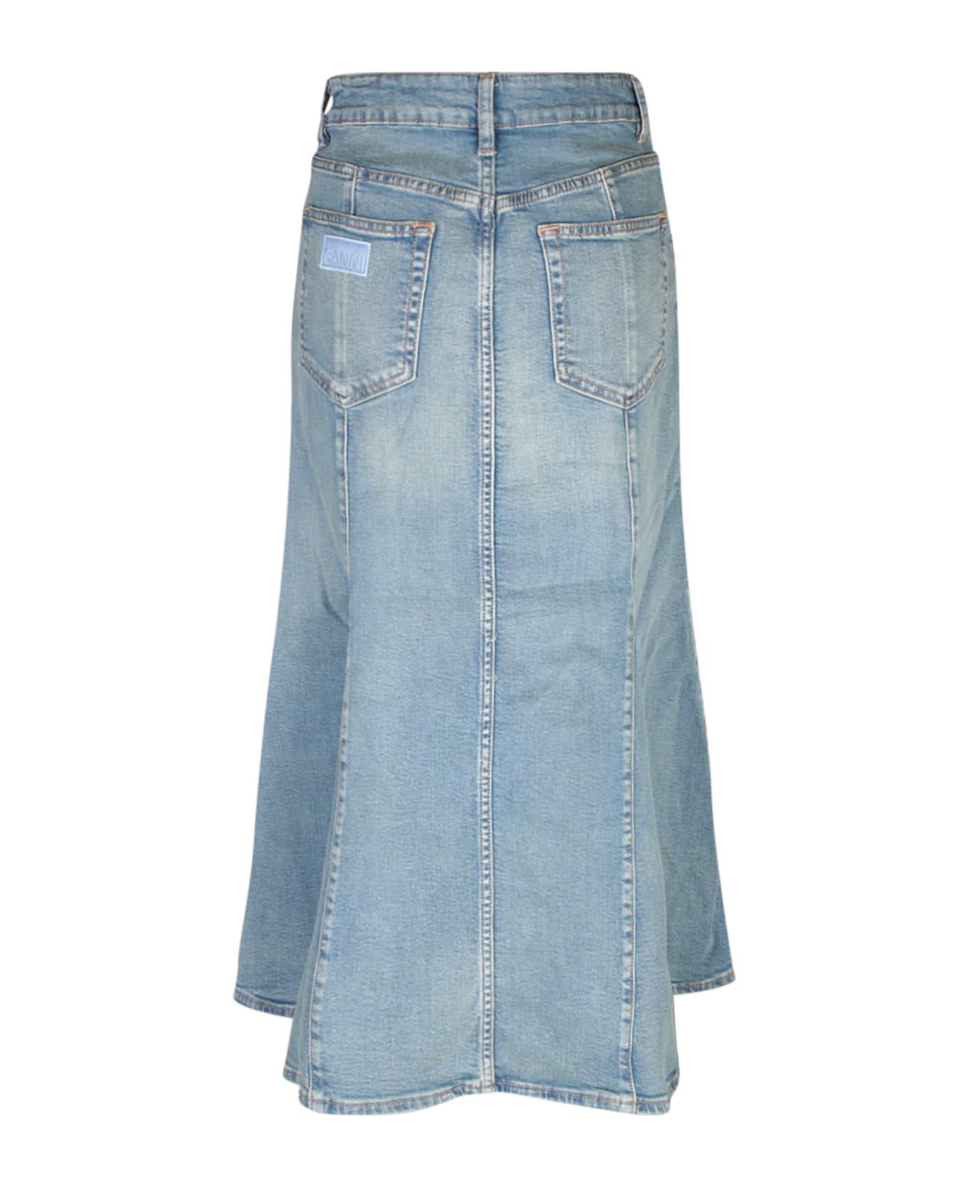 Ganni Peplum Midi Skirt - TINT WASH スカート