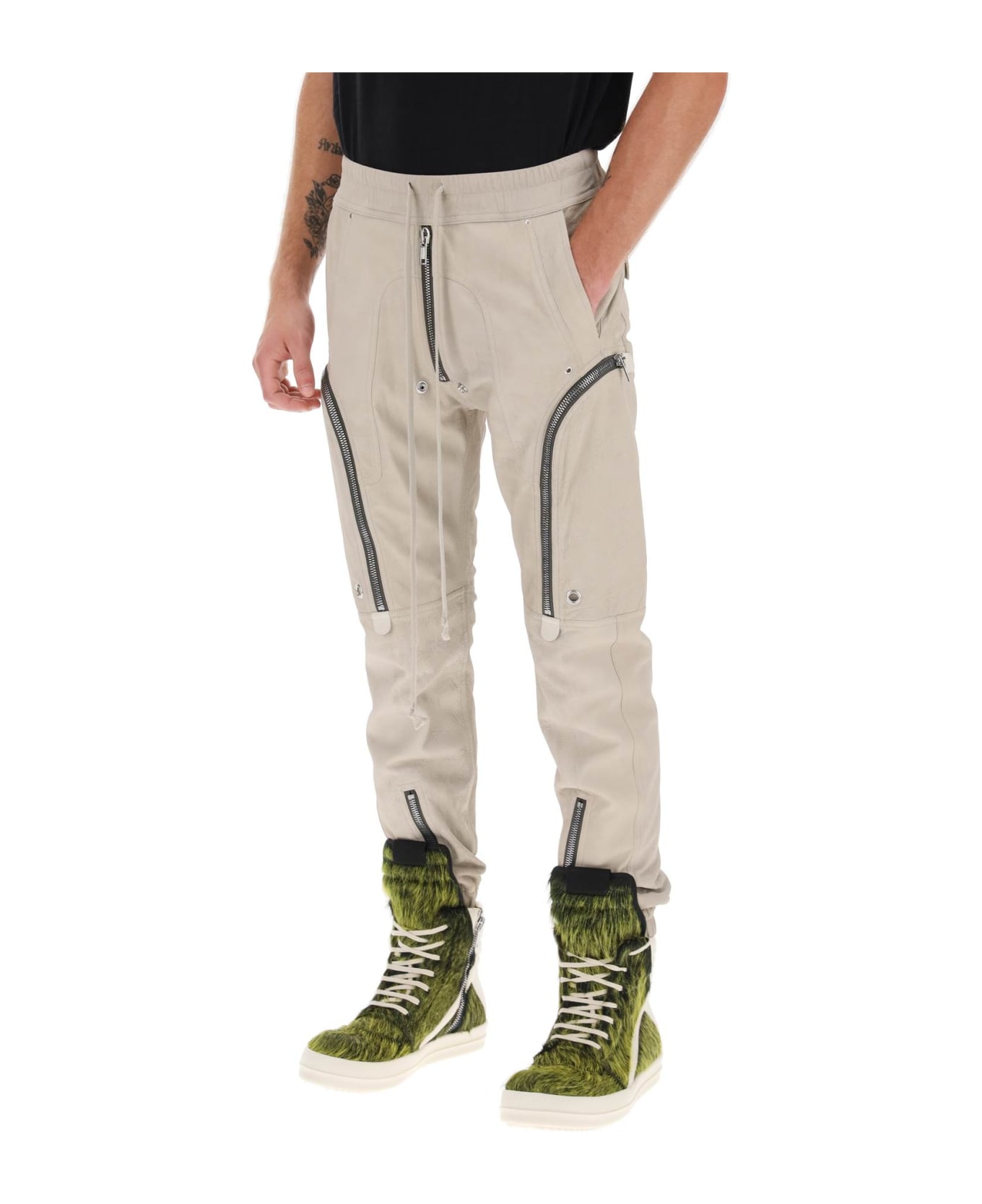 Rick Owens 'bauhaus' Lamb Leather Pants - PEARL (Beige)
