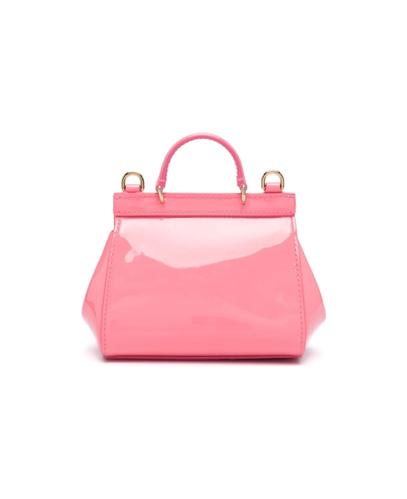 Dolce & Gabbana Mini Sicily Bag In Pink Patent Leather - Pink
