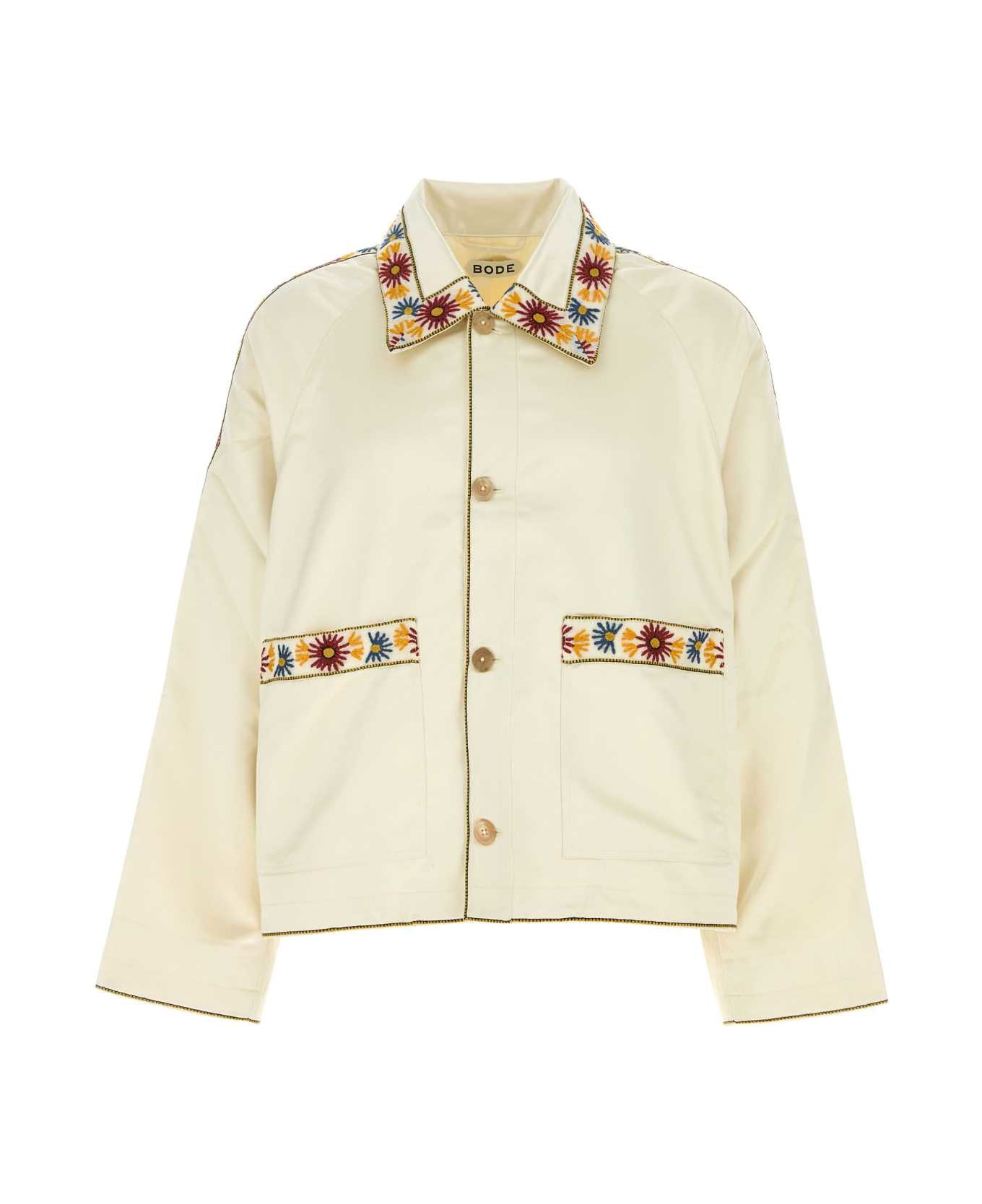 Bode Ivory Satin Candyfloss Jacket - CREAMMULTI