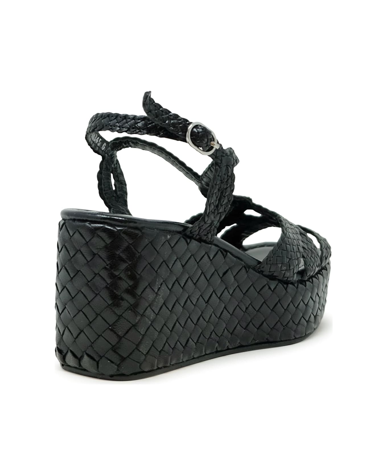 Pons Quintana Leather Ankara Sandals - BLACK