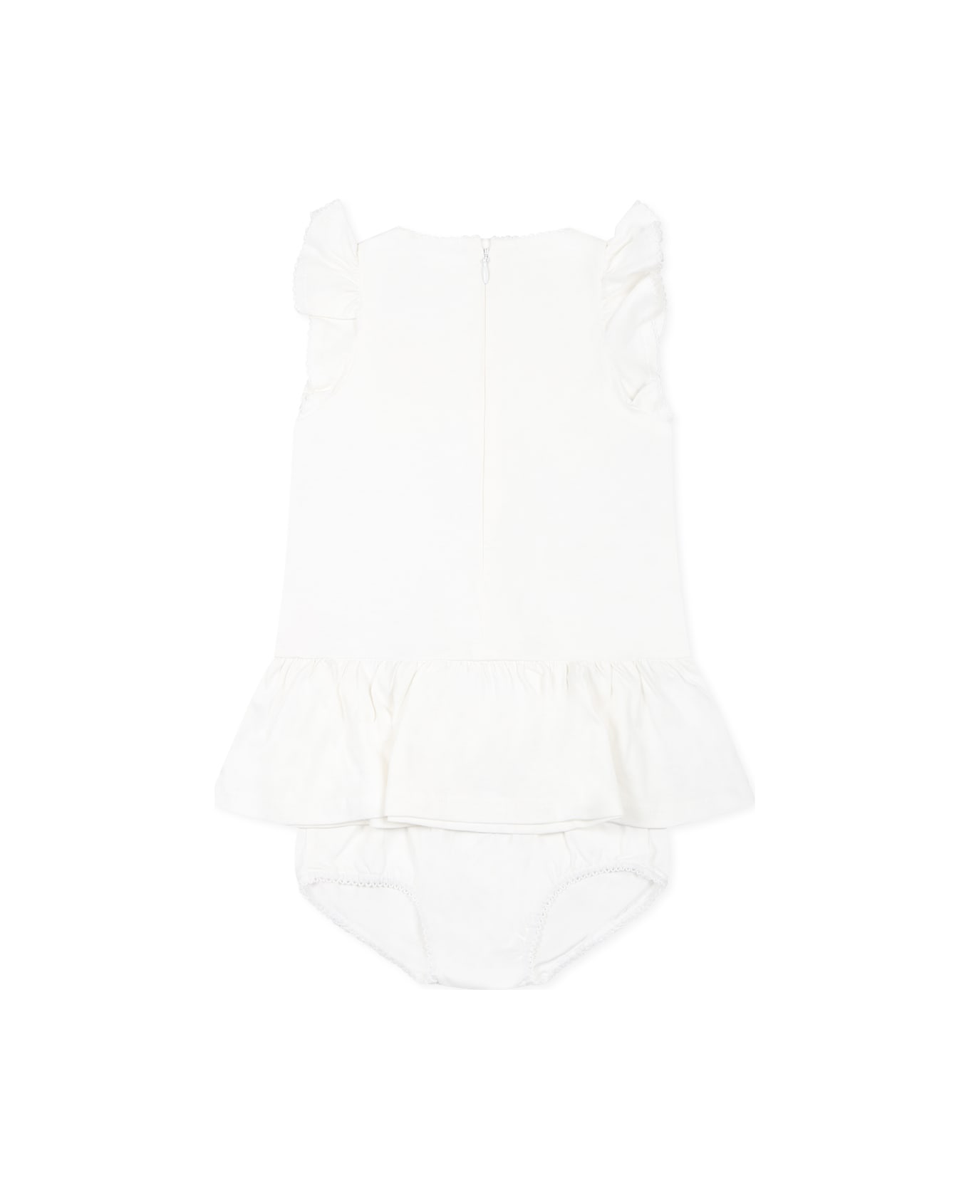 Chloé White Suit For Baby Girl With Logo - White