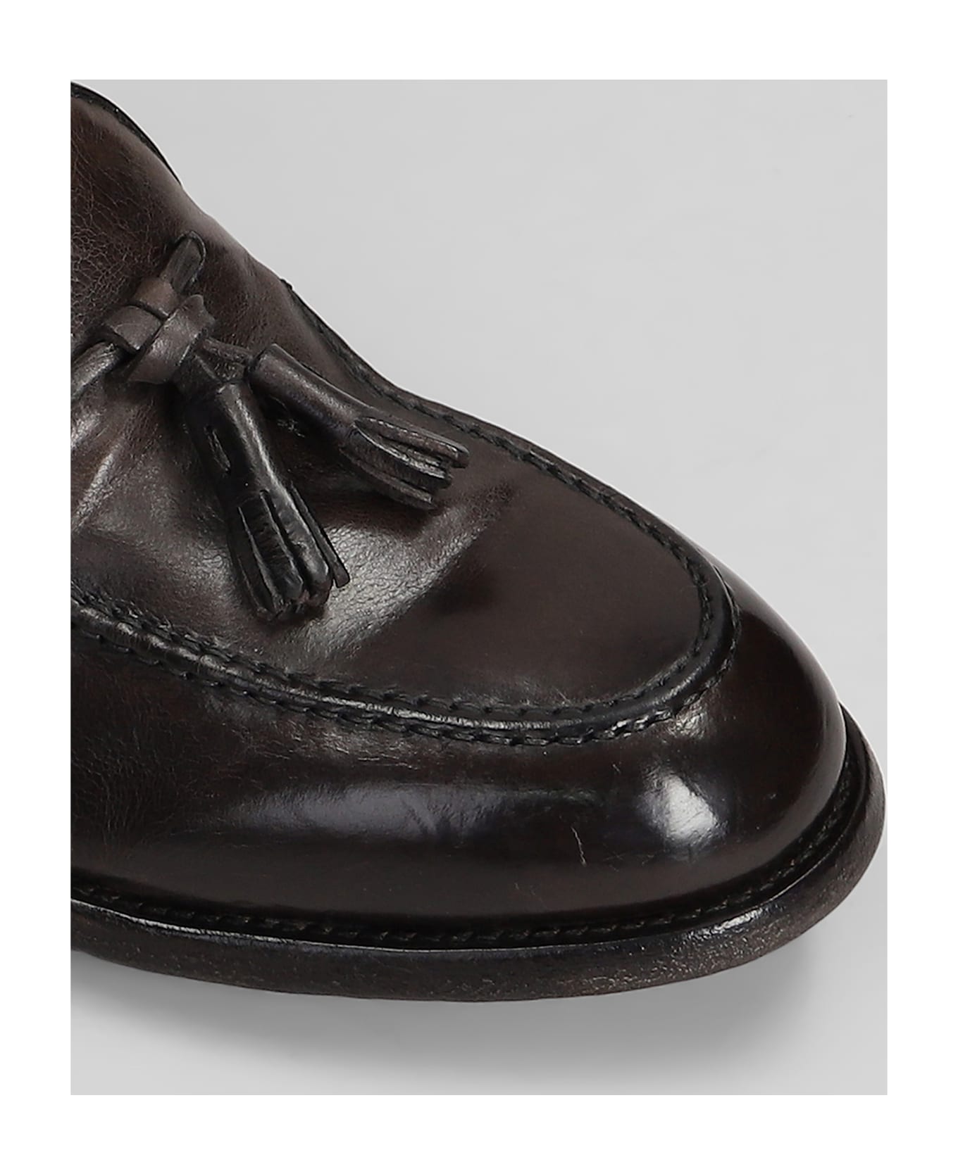 Green George Loafers In Dark Brown Leather - dark brown