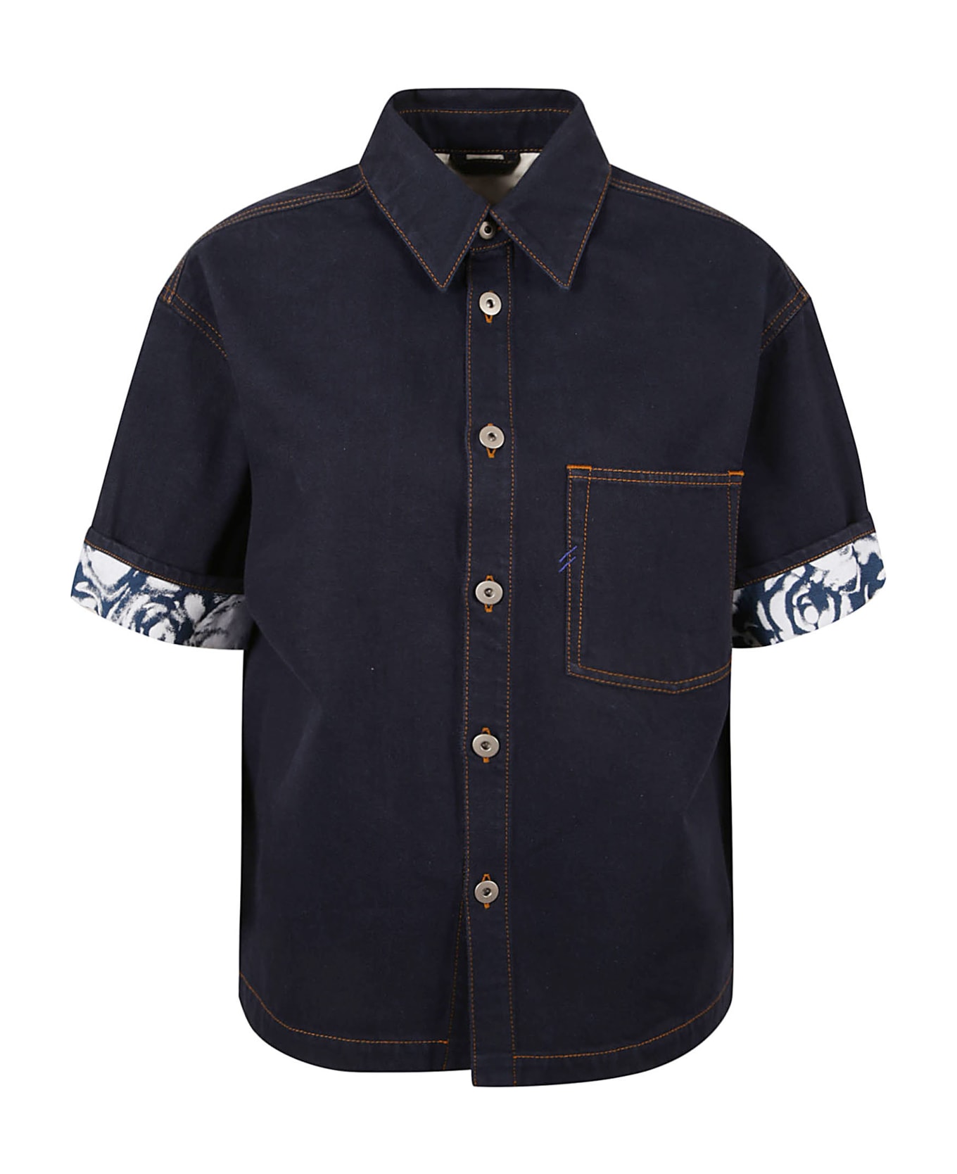 Burberry Denim Short-sleeved Shirt - Indigo