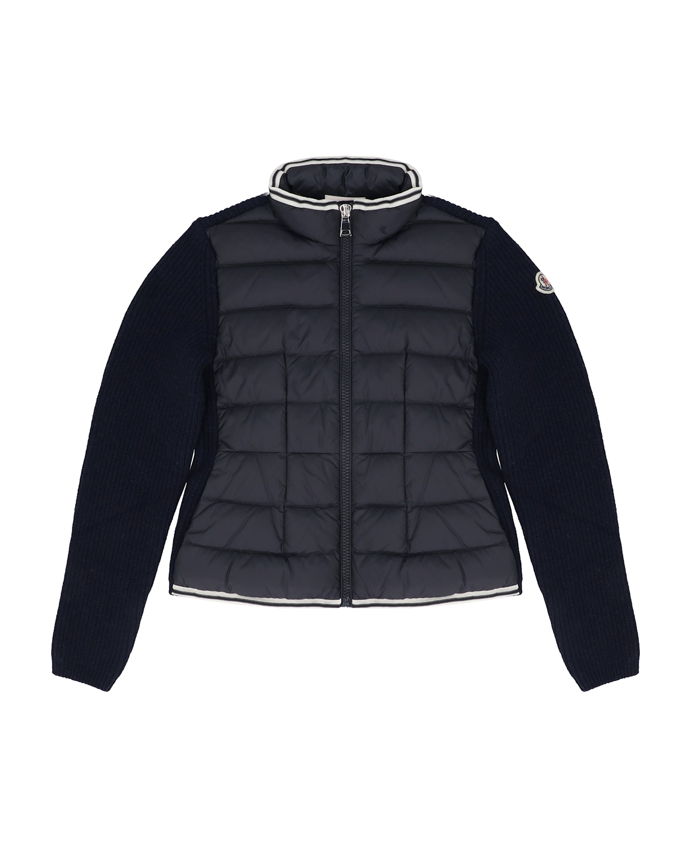 Moncler Cardigan With Padded Front Panel - blue