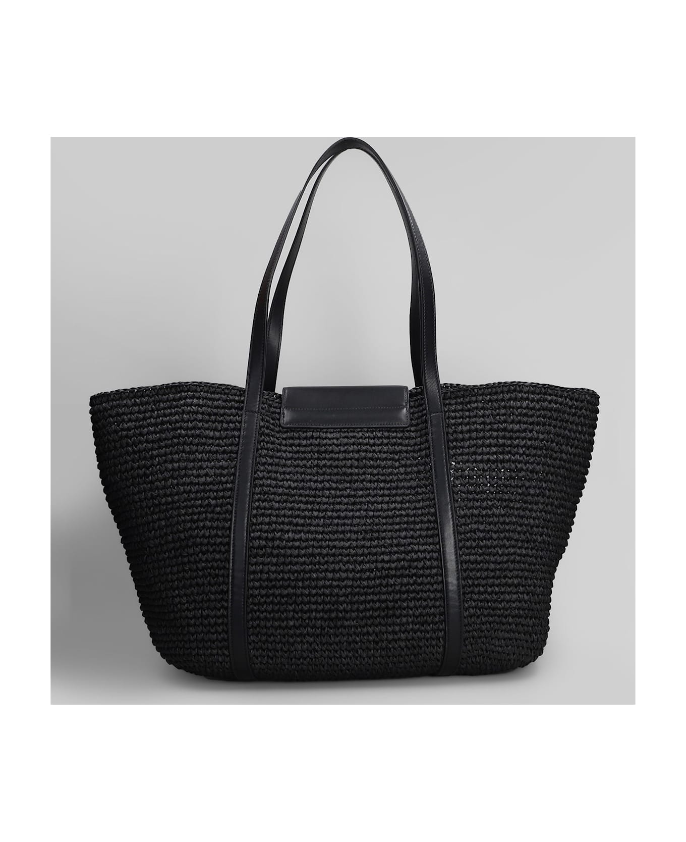 Marni Trunkaroo Tote In Black Raffia - black