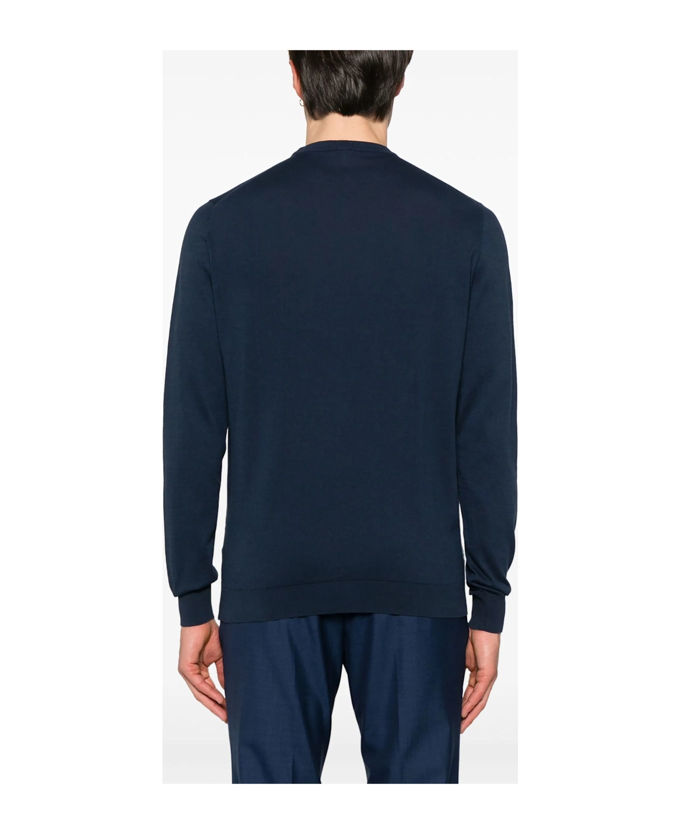 Fedeli Blue Cotton Sweater - BLUE