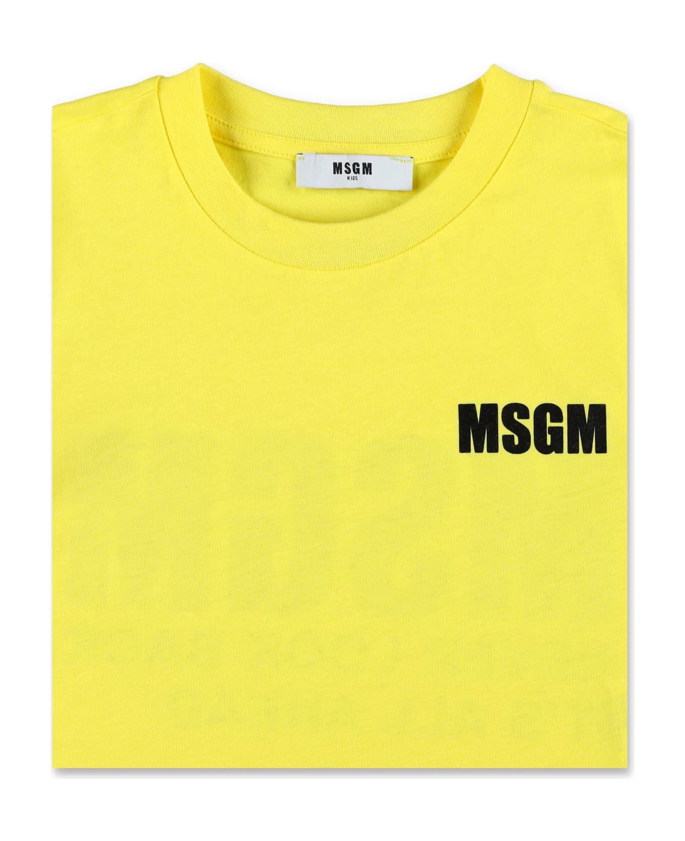 MSGM Logo Cropped T-shirt - GIALLO/YELLOW