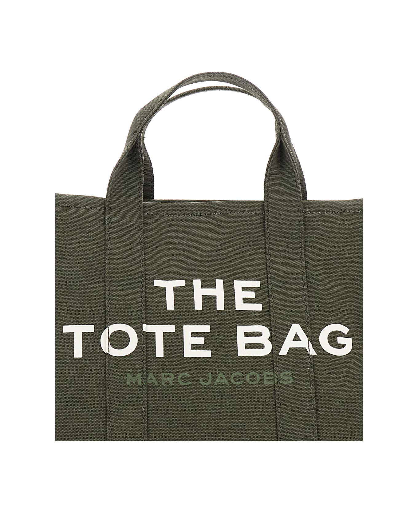 Marc Jacobs 
the Medium Tote
 Green Handbag With Logo Lettering On The Front In Cotton Woman - Green