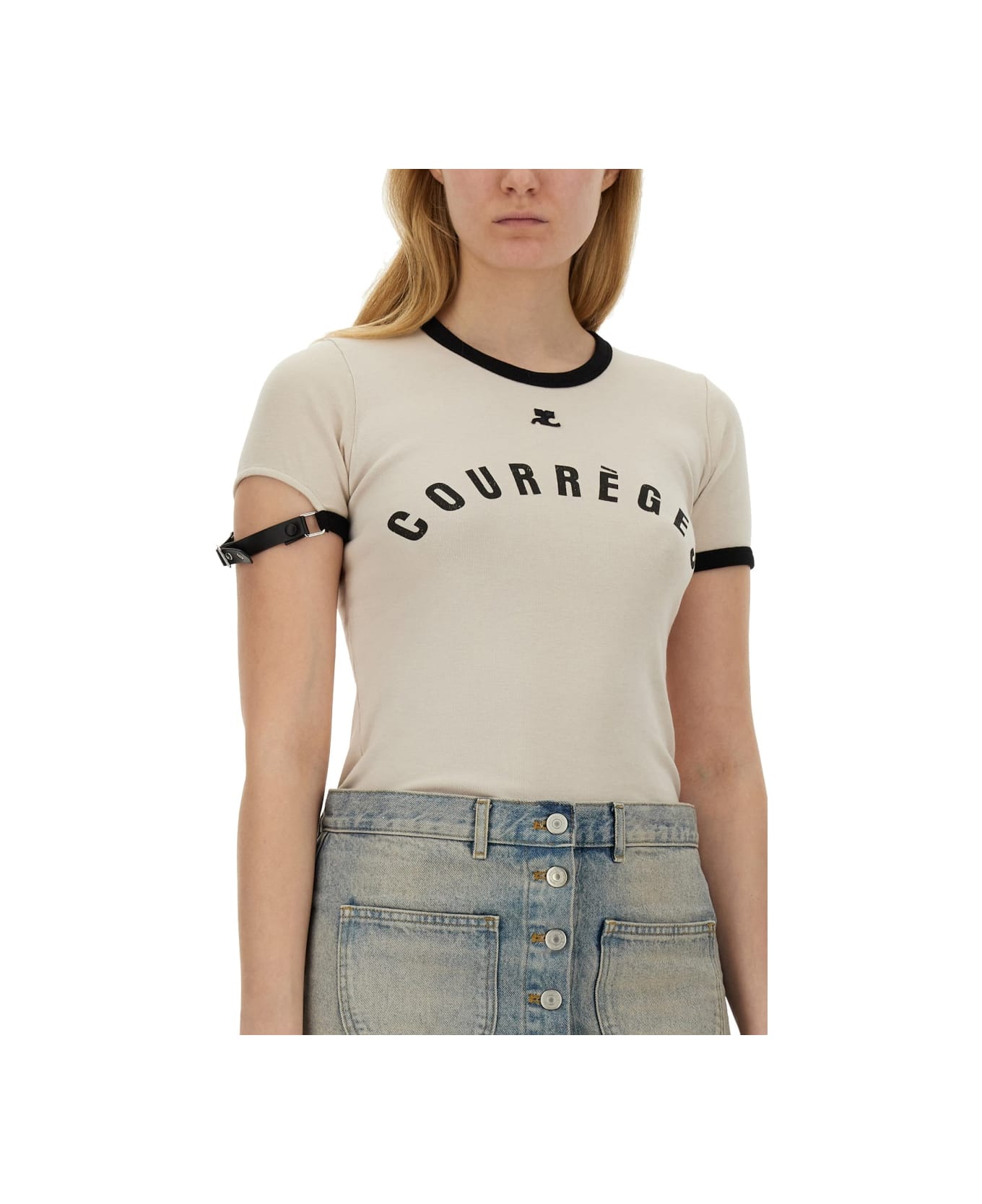 Courrèges T-shirt With Logo - GREEN