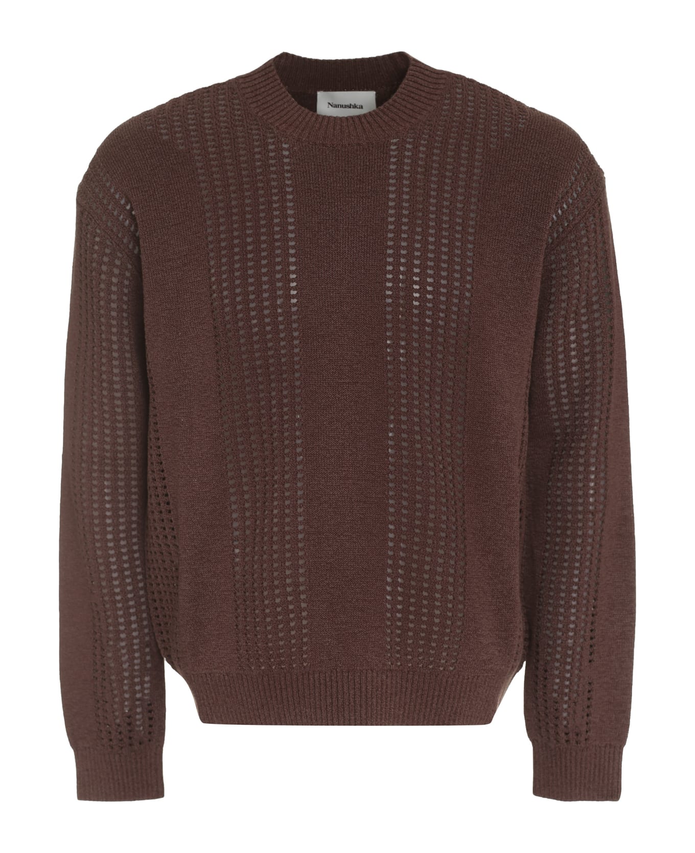 Nanushka Jace Cotton Blend Crew-neck Sweater - brown