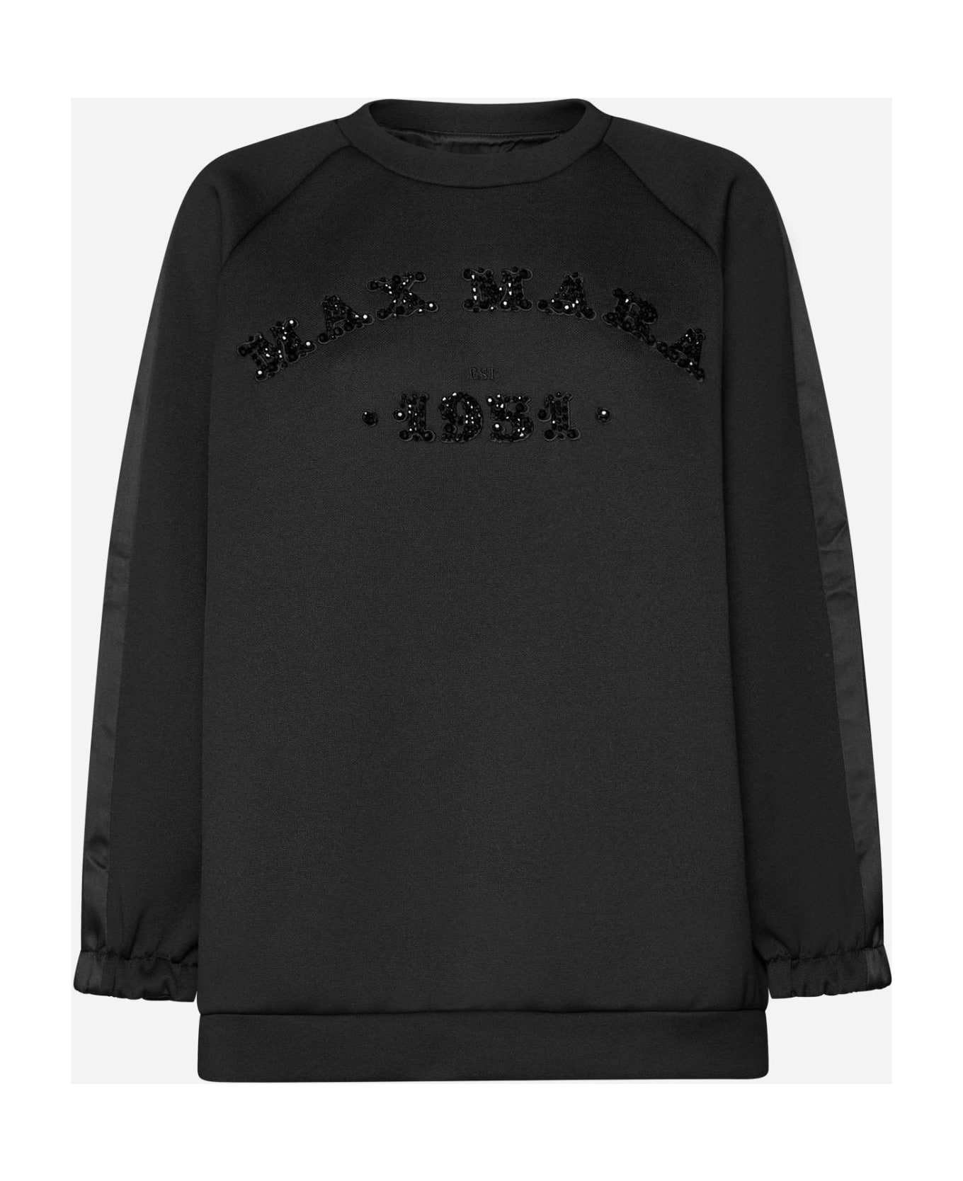 Max Mara Bratto Logo Cotton-blend Sweatshirt - NERO