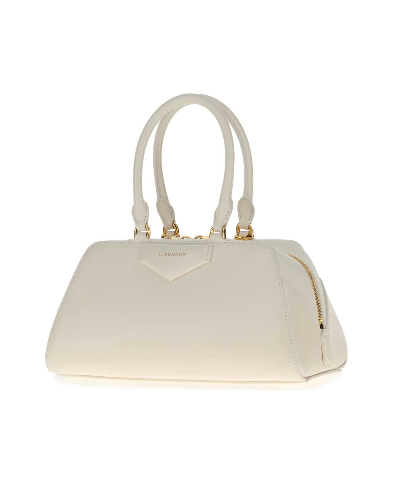 Givenchy White Leather Small Antigona Handbag - IVORY