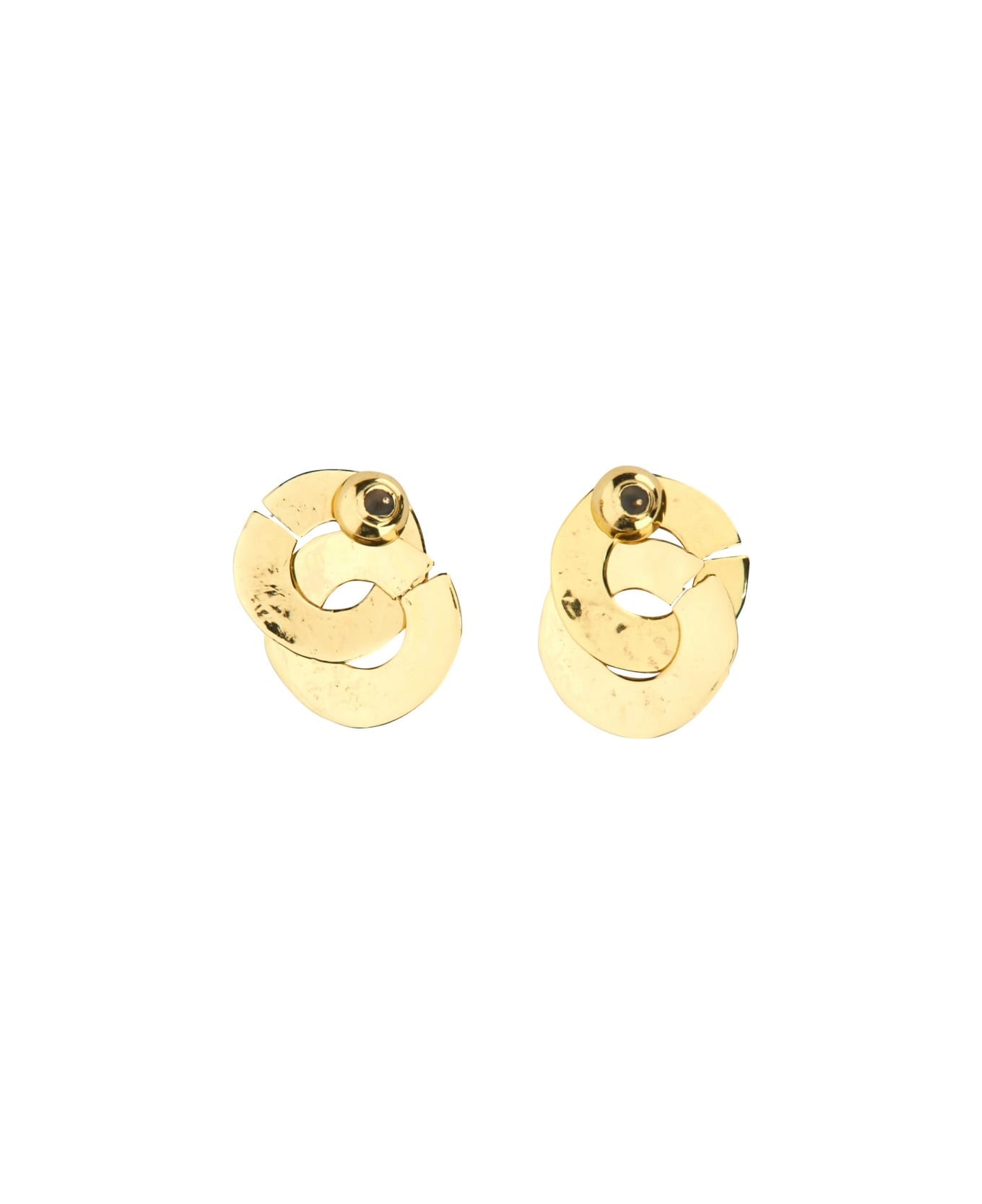 Patou Double Coin Earrings - Golden