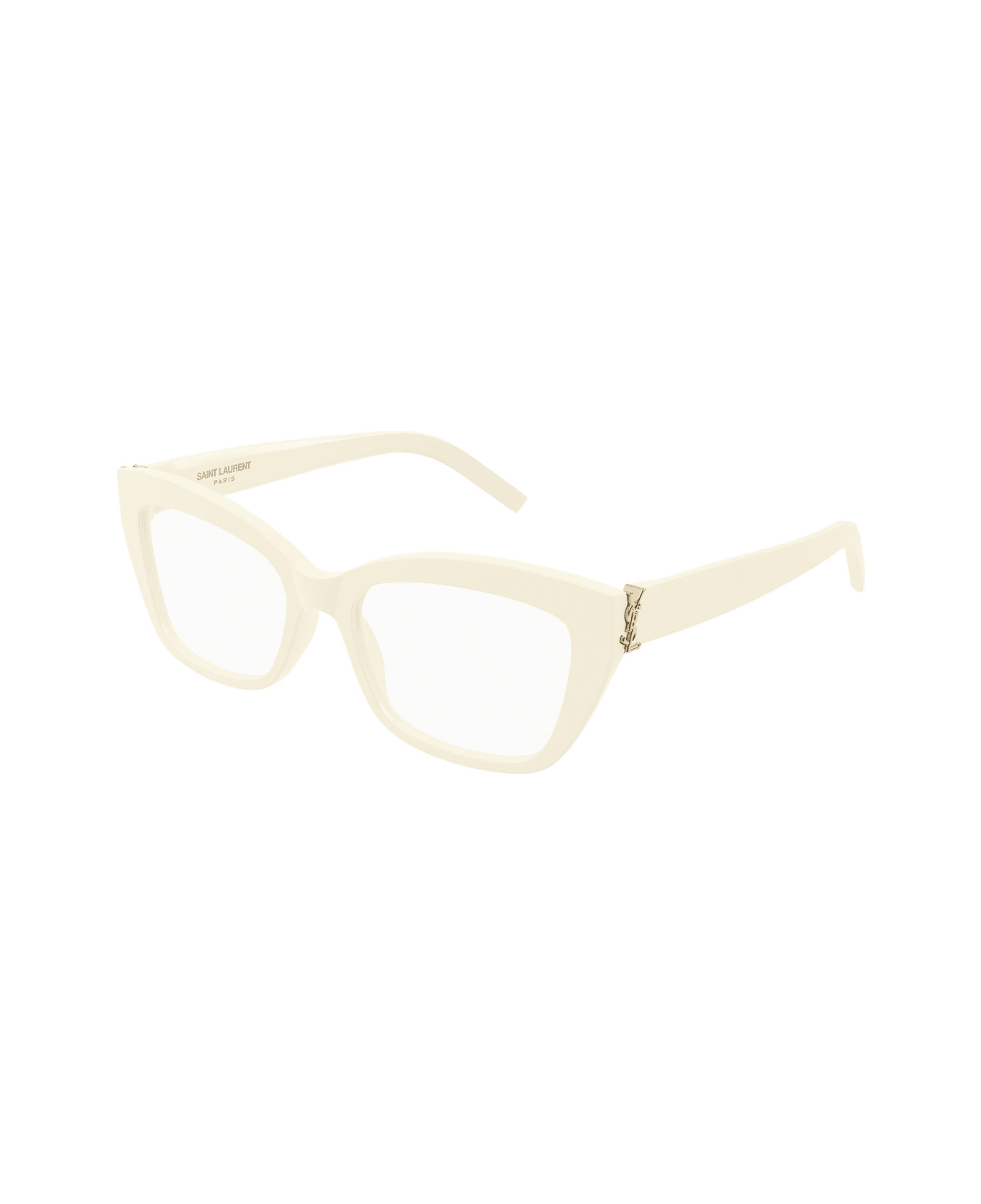 Saint Laurent Eyewear Saint Laurent Sl M117 Linea Monogram 005 Ivory Transparent Glasses - Avorio
