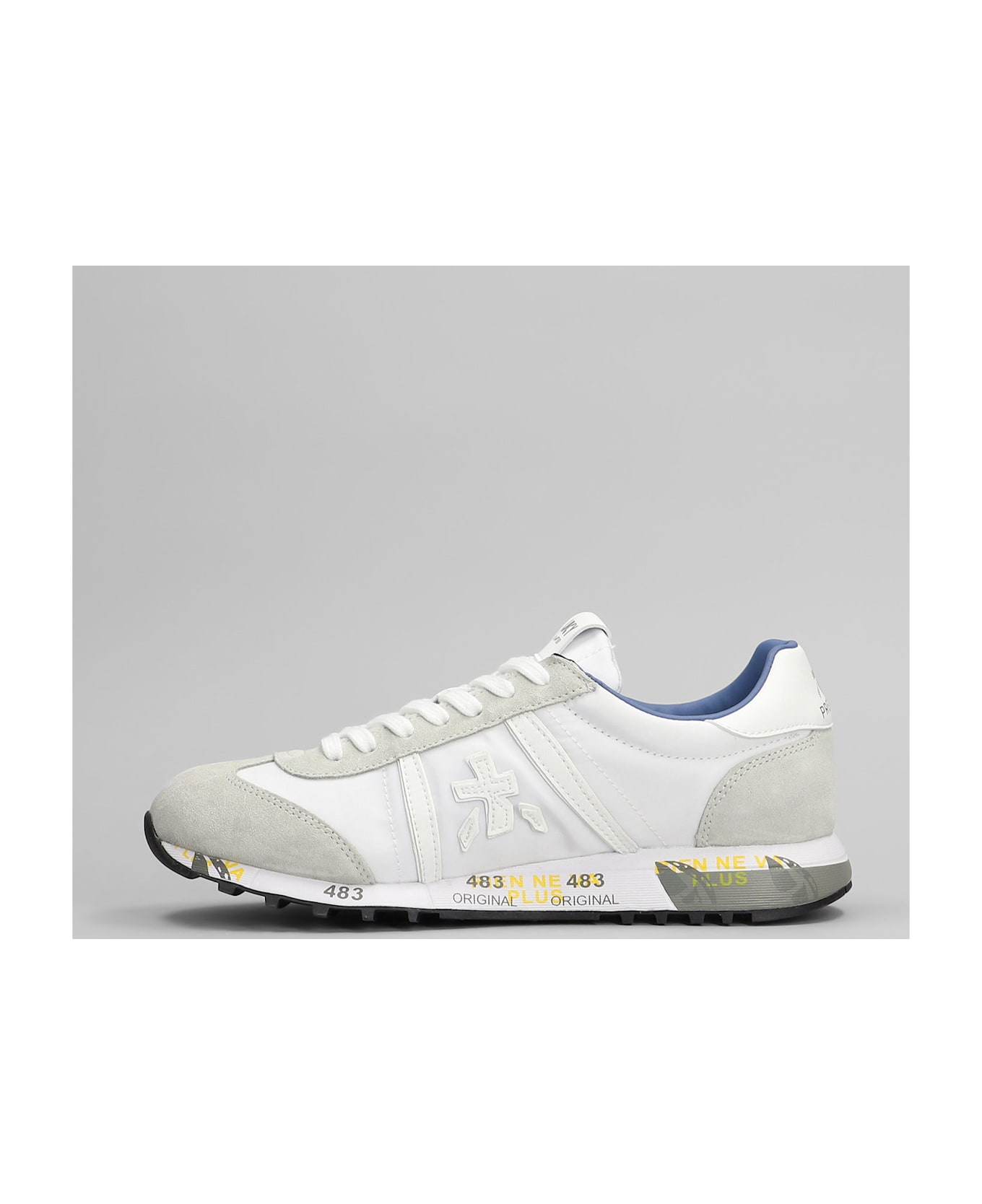 Premiata Lucy Sneakers In White Suede And Fabric - white