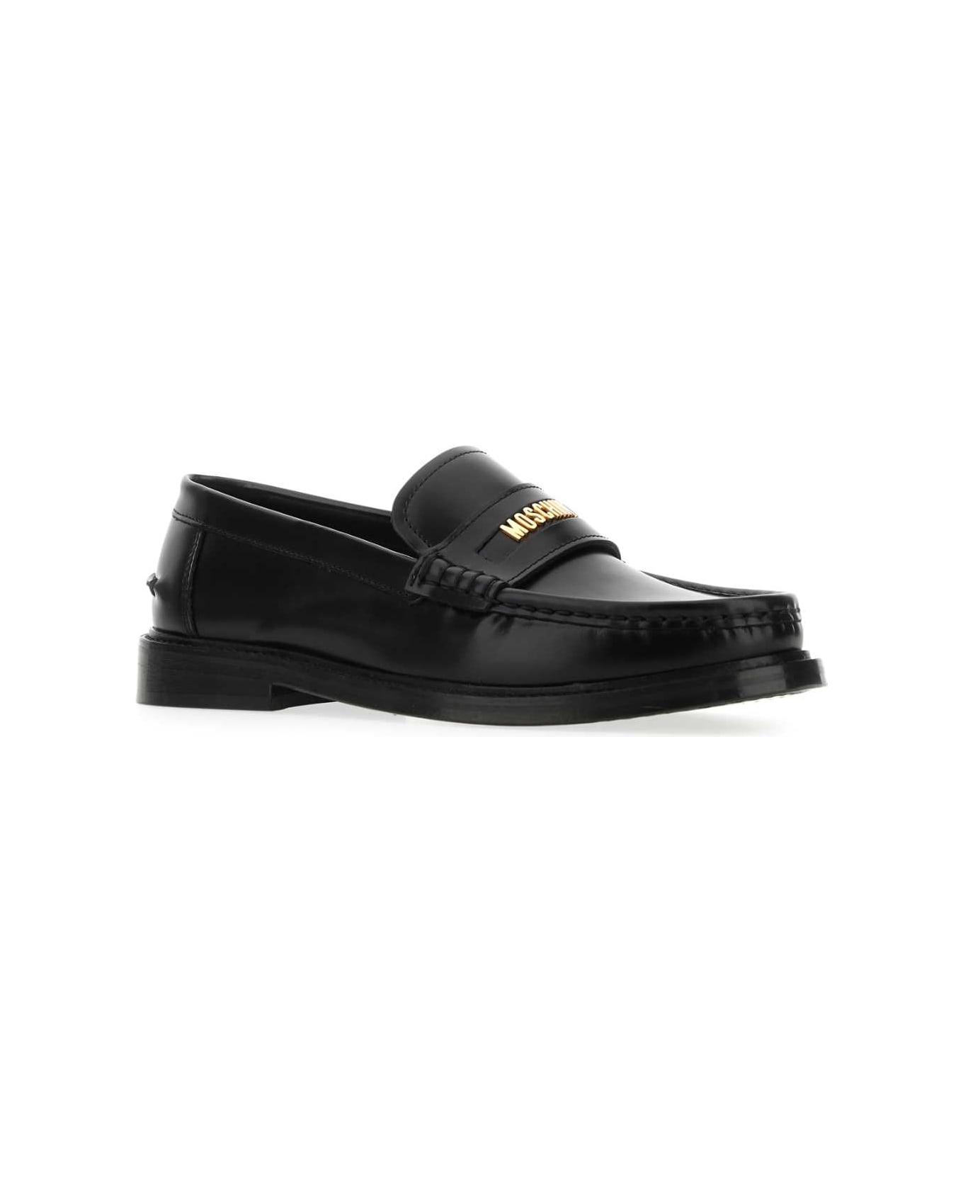 Moschino Black Leather Loafers - 000