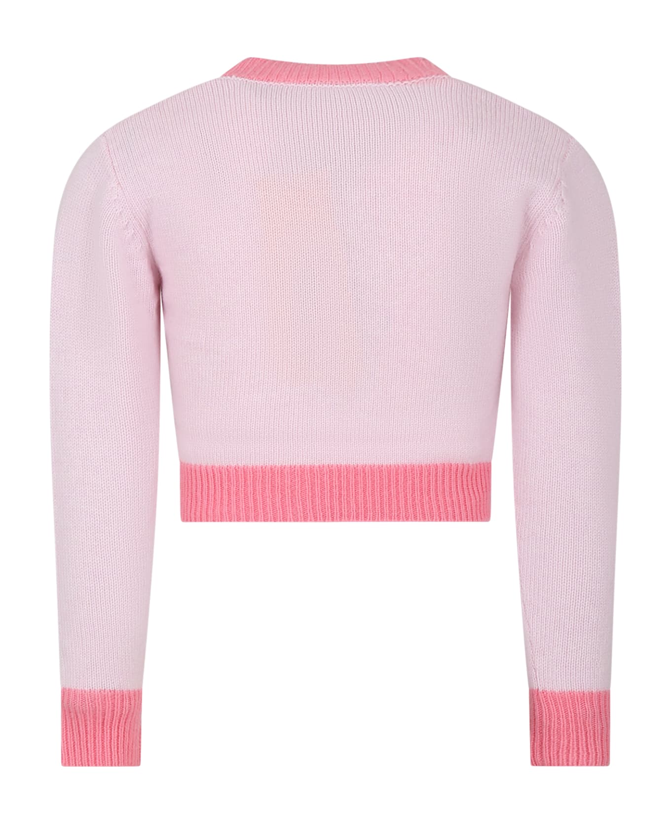 Marni Pink Sweater For Girl With Logo - Pink