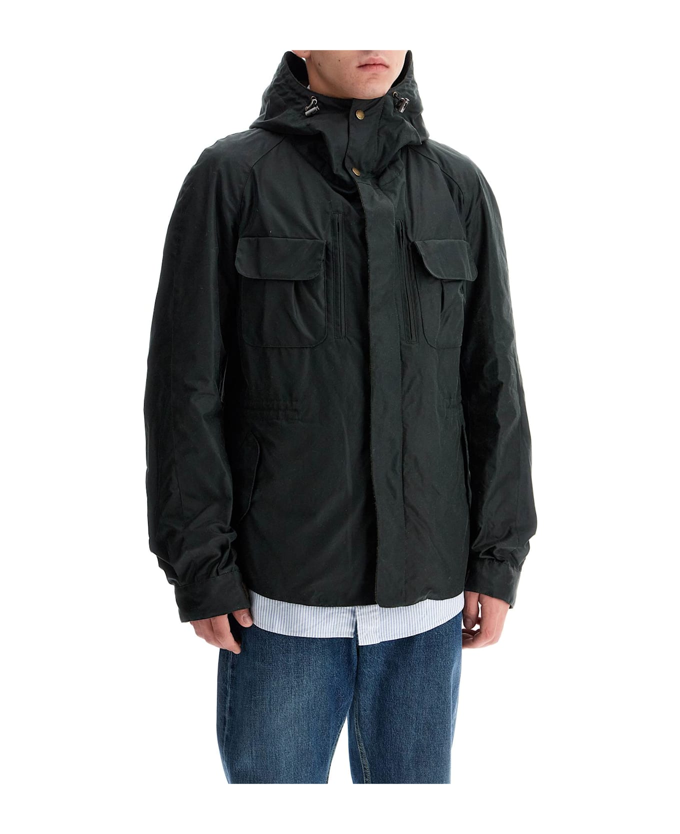 Barbour Raincoat With Waxed Finish - SAGE (Green) ジャケット