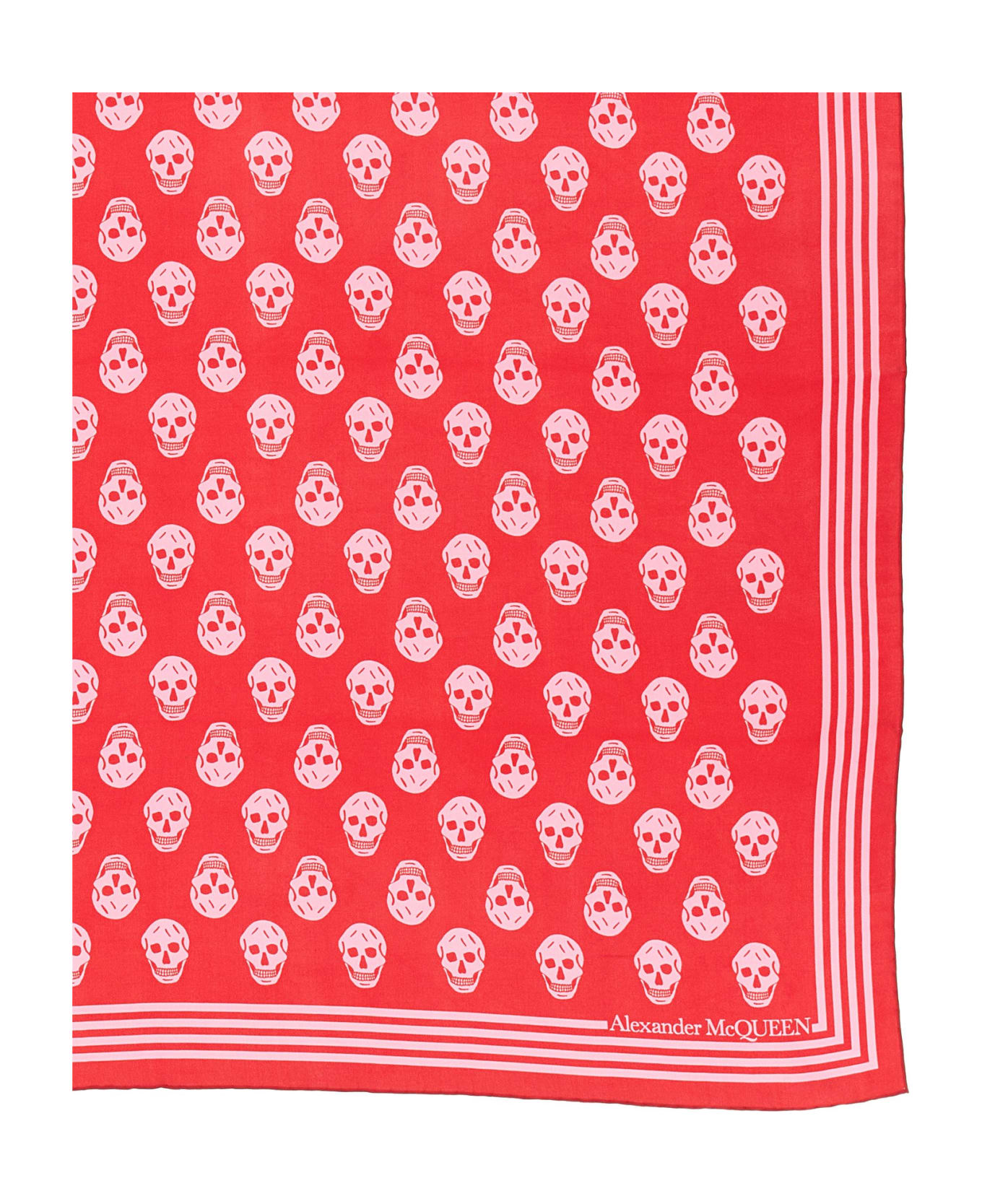 Alexander McQueen Biker Skull Print Scarf - ROSSO スカーフ＆ストール