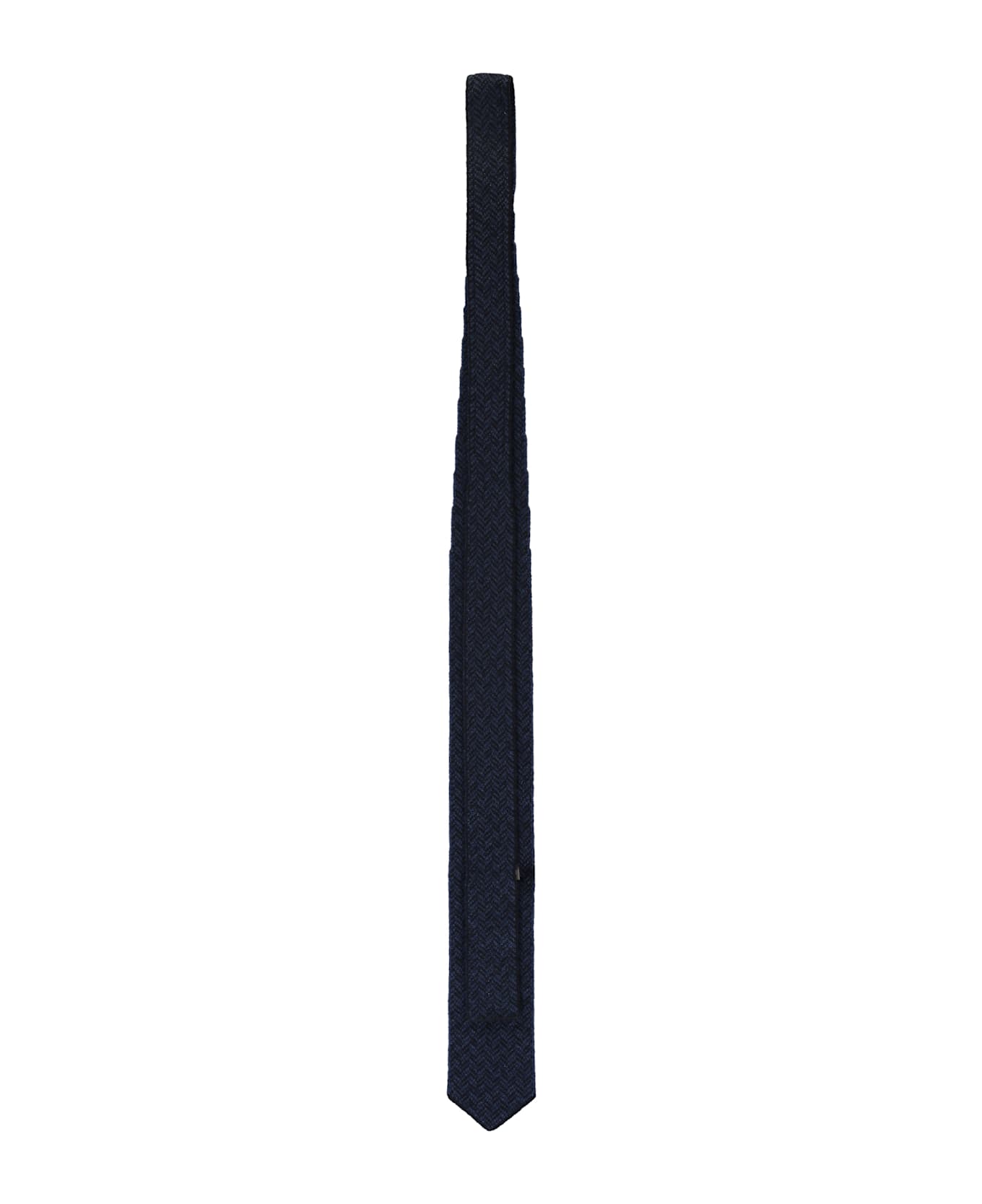 Corneliani Knitted Silk And Cashmere Blend Tie - blue